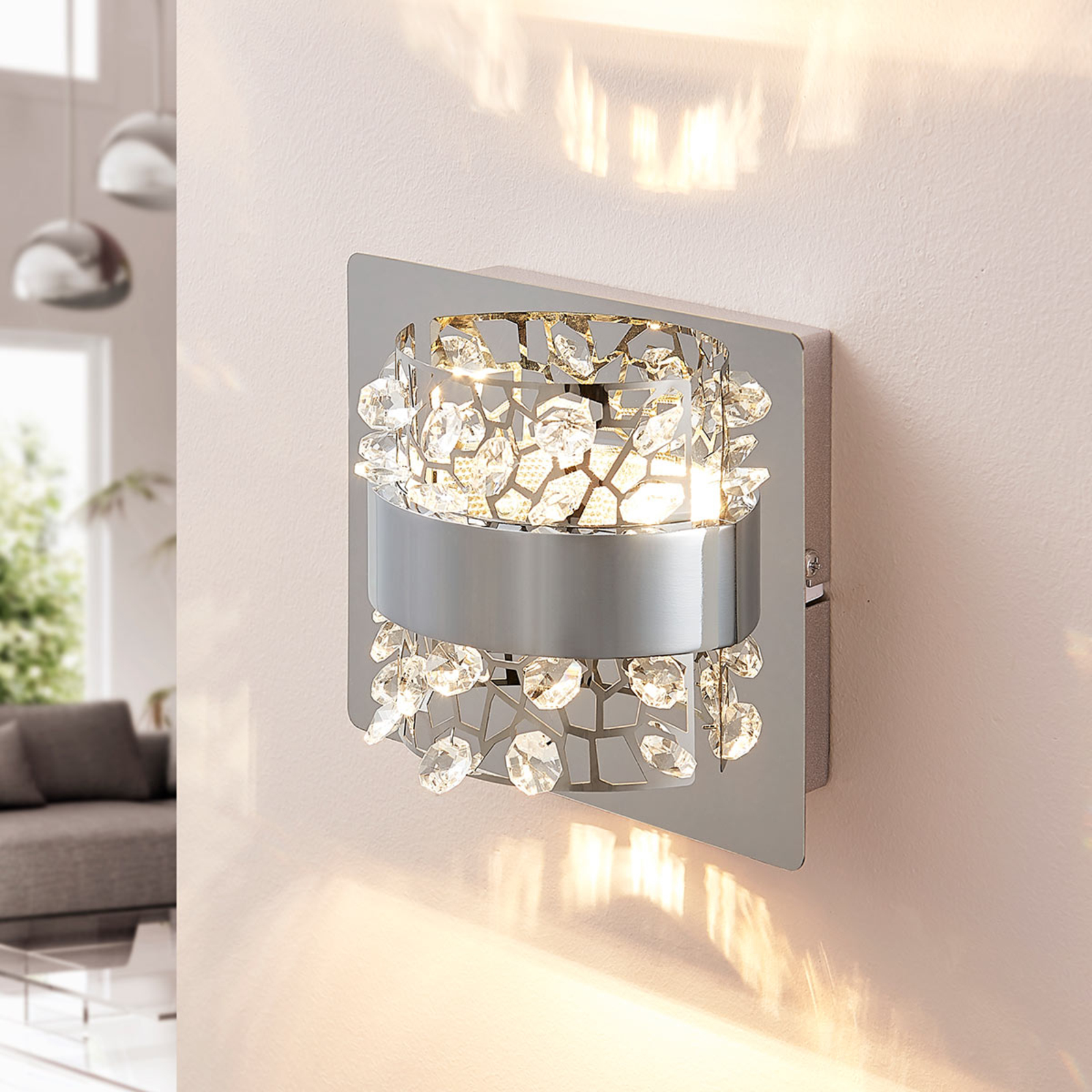 Applique a LED Neelie con decori in vetro a 1 luce