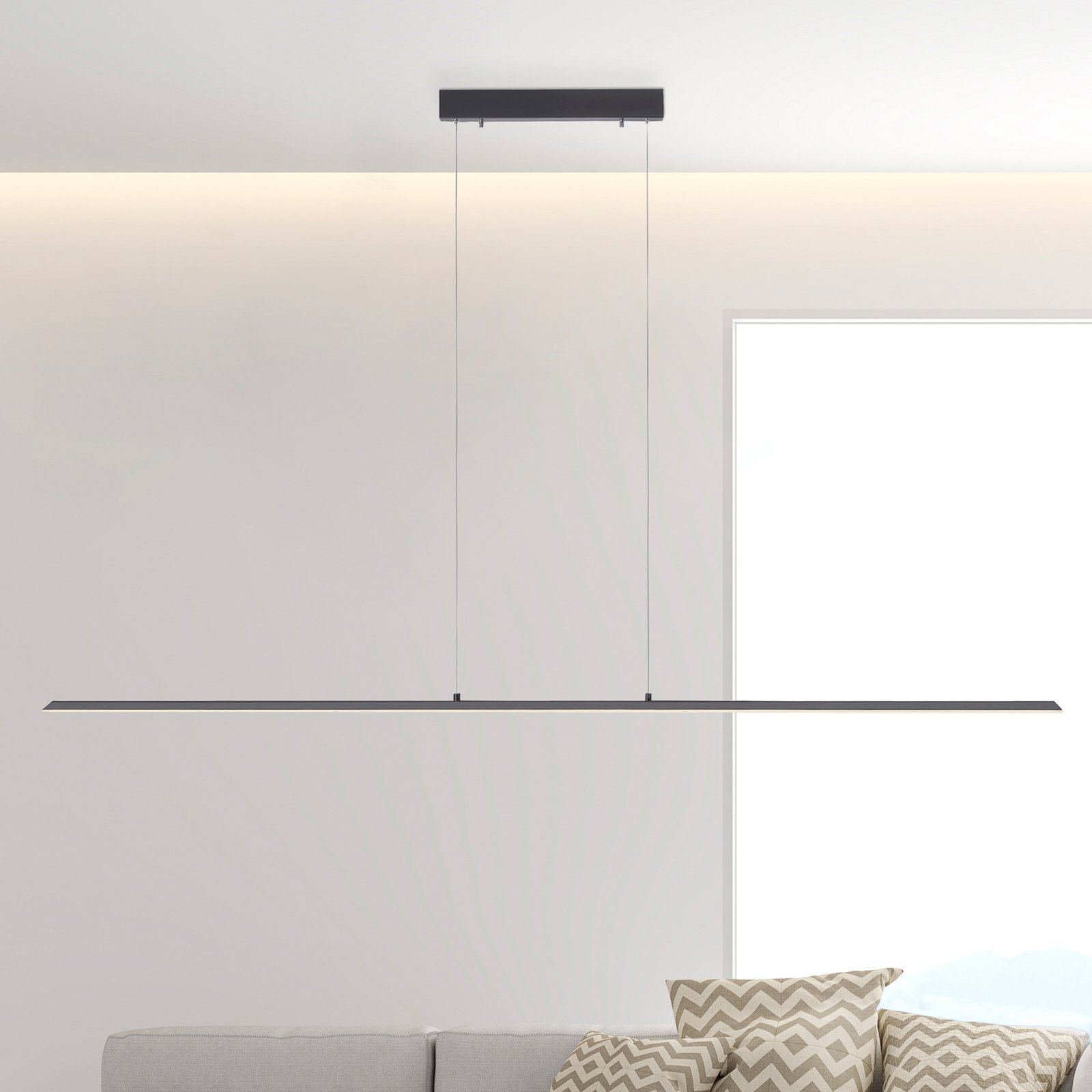 PURE Lite – LED-hänglampa, 160 cm antracit