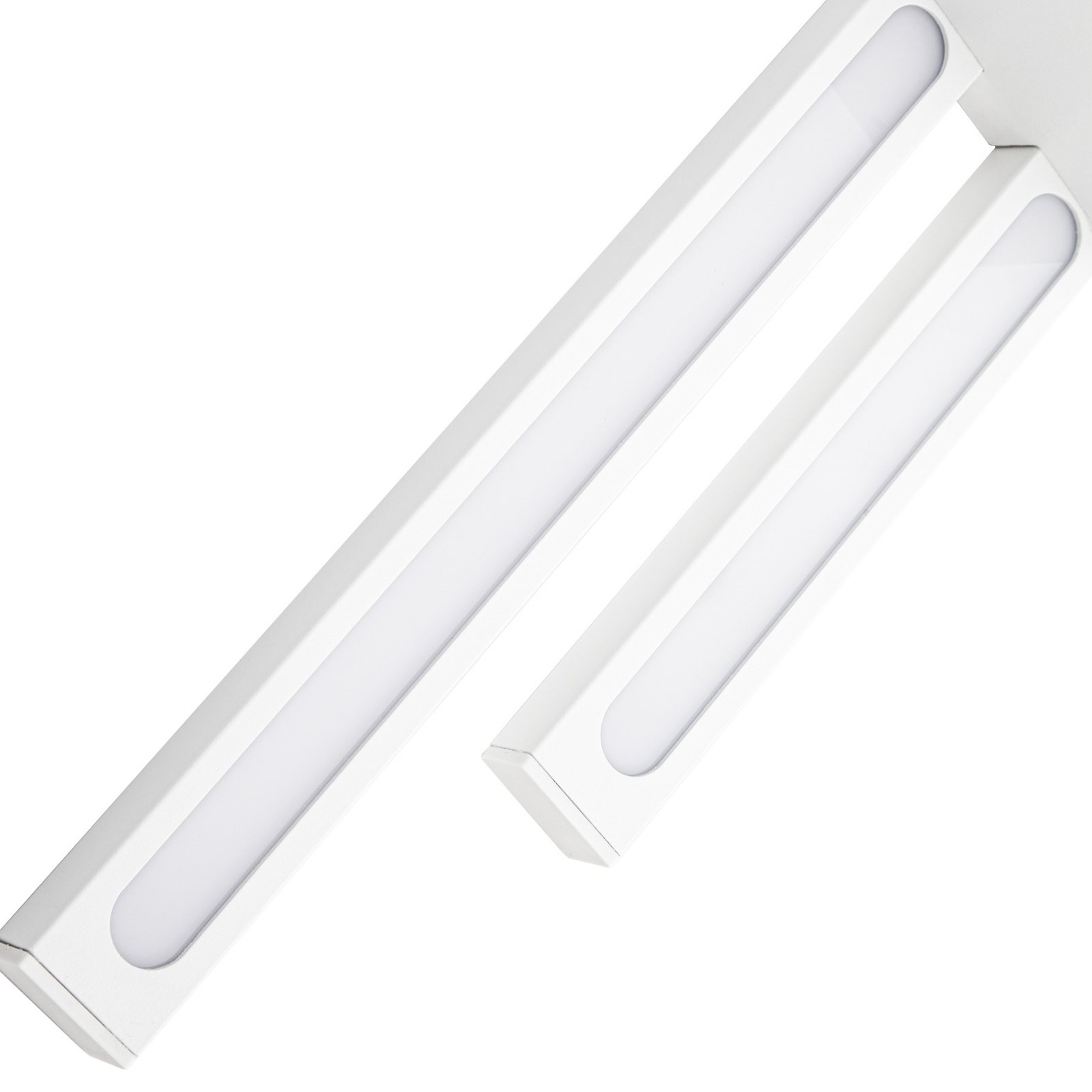 Sakari udendørs LED-væglampe, højde 59 cm, aluminium, hvid - Lindby