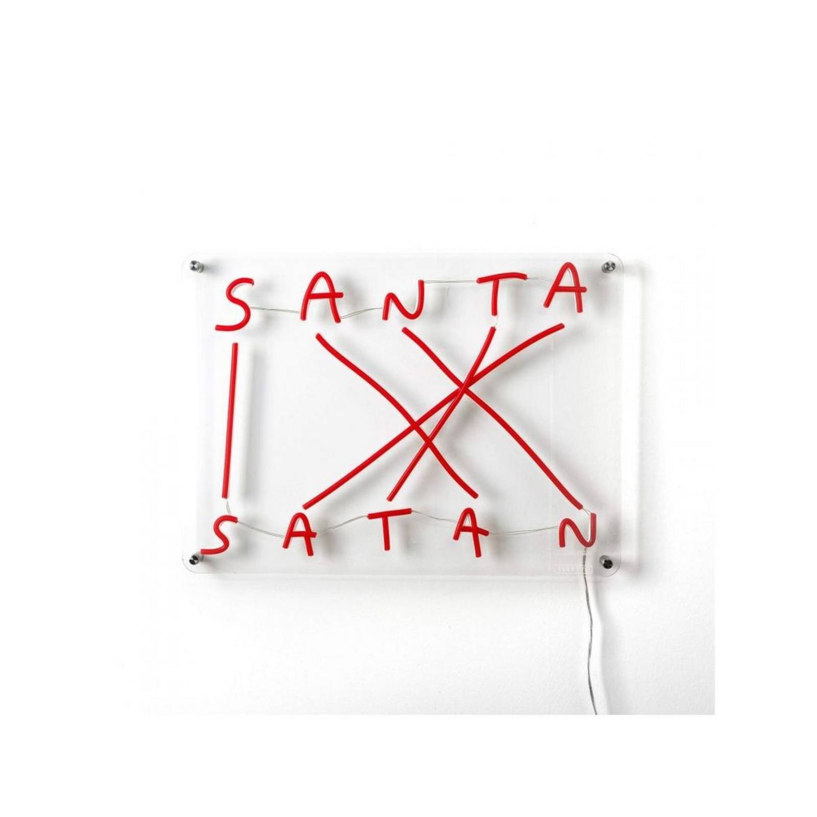 SELETTI Santa-Satan LED-Deko-Wandleuchte rot
