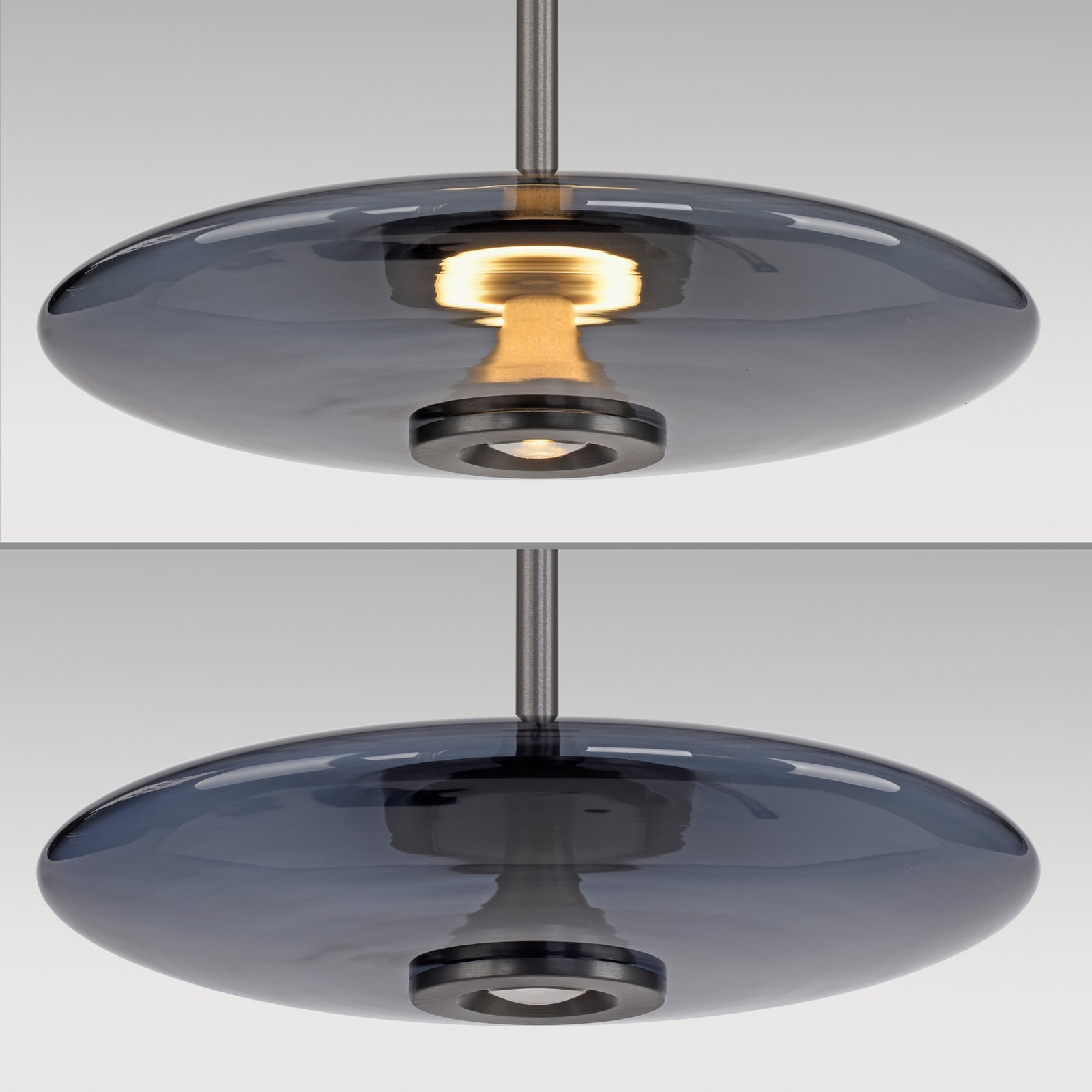 Suspension LED E-Vitrum, platine, verre/aluminium, CCT - PURE Suspension LED E-Vitrum, platine, verre/aluminium, CCT - PURE