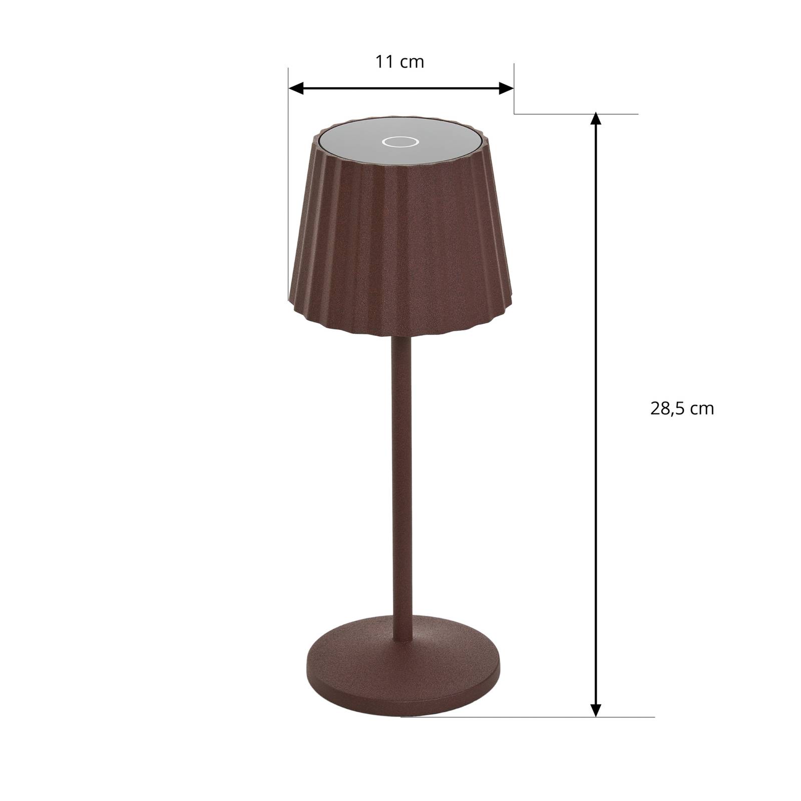 Lampa stołowa LED Esali, brązowa, rowki, aluminium, 29cm