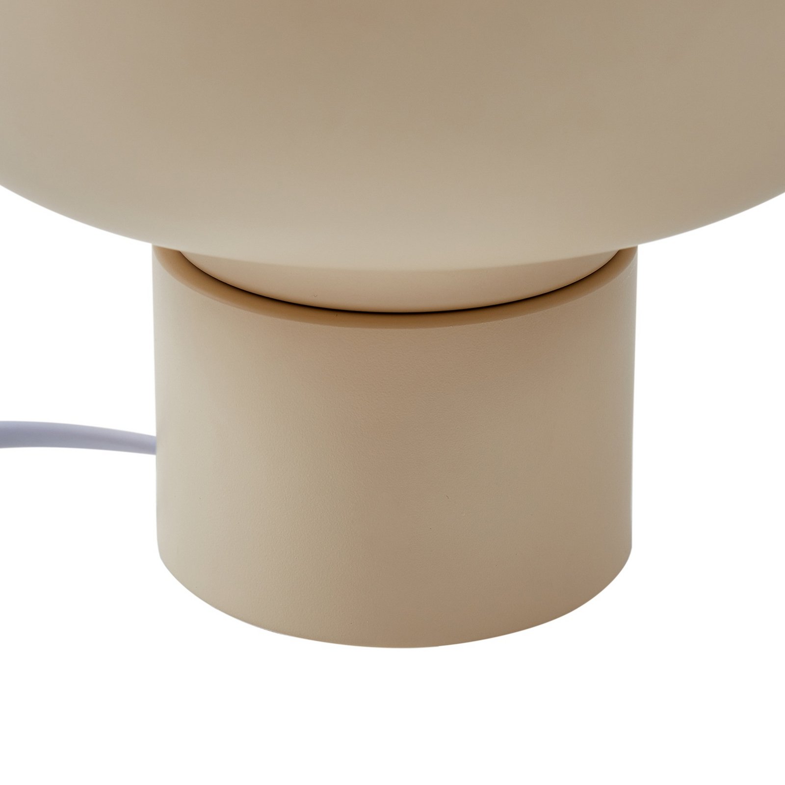 Lindby Tischleuchte Fiora, beige, Glas, Metall, Ø 20 cm