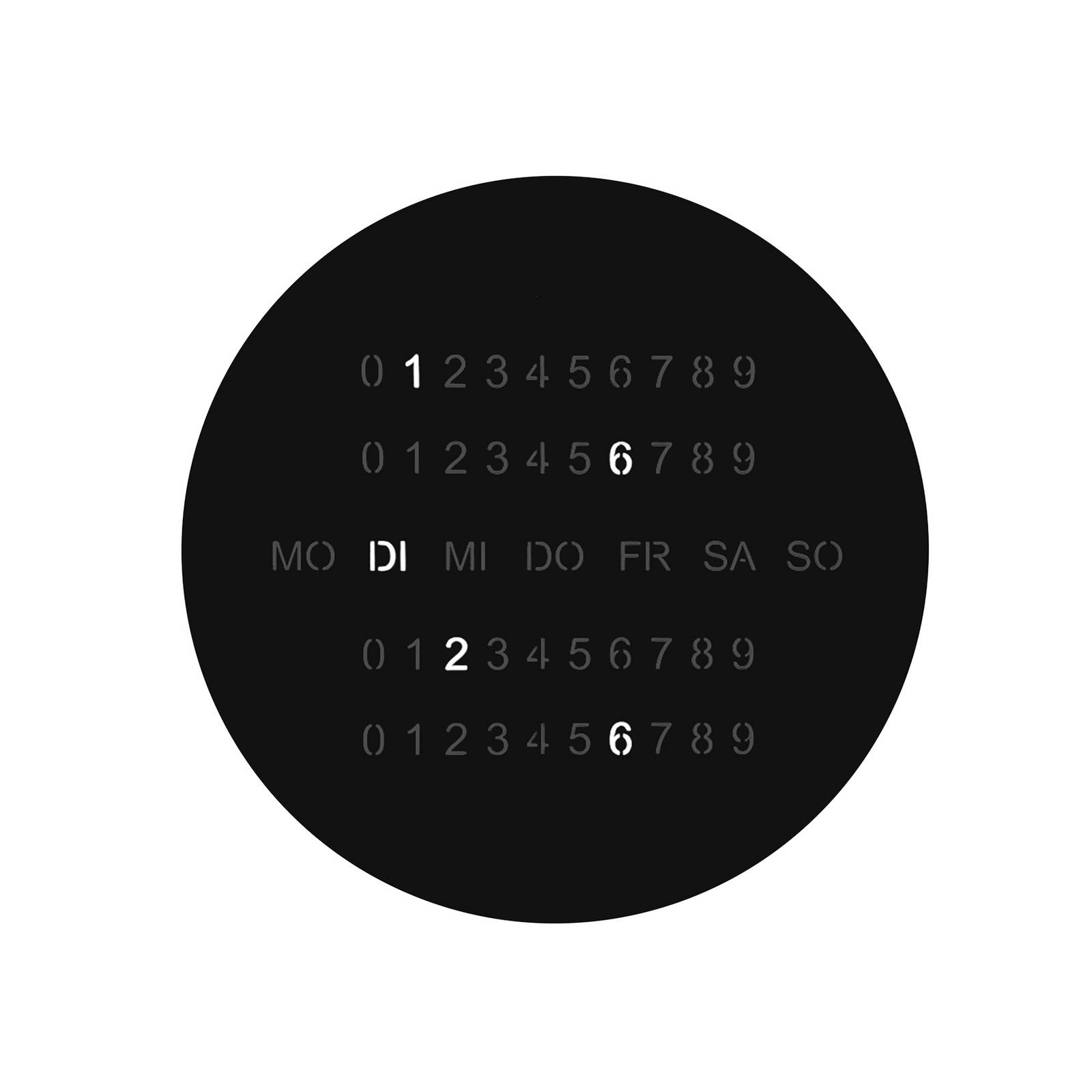 LED-Wandlampe BLADE O'CLOCK, schwarz, Ø 59 cm Metall Wanduhr