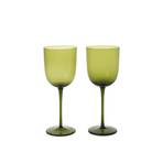 copo de vinho ferm LIVING Host, verde, 300 ml, vidro, conjunto de 2