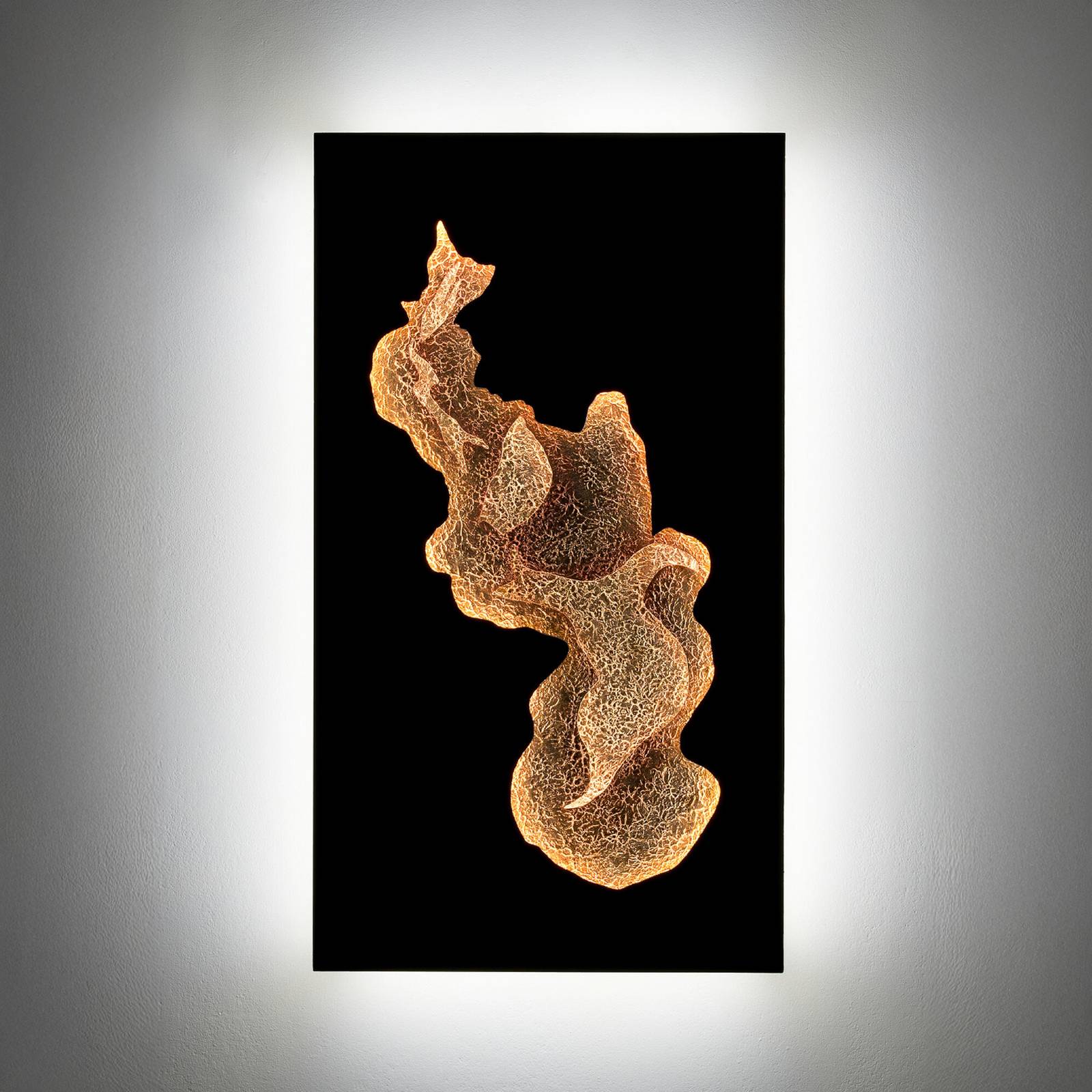  Holländer Led-wandlampe Firovento, Schwarz/gold, 80 X 45 Cm Metall Dim 