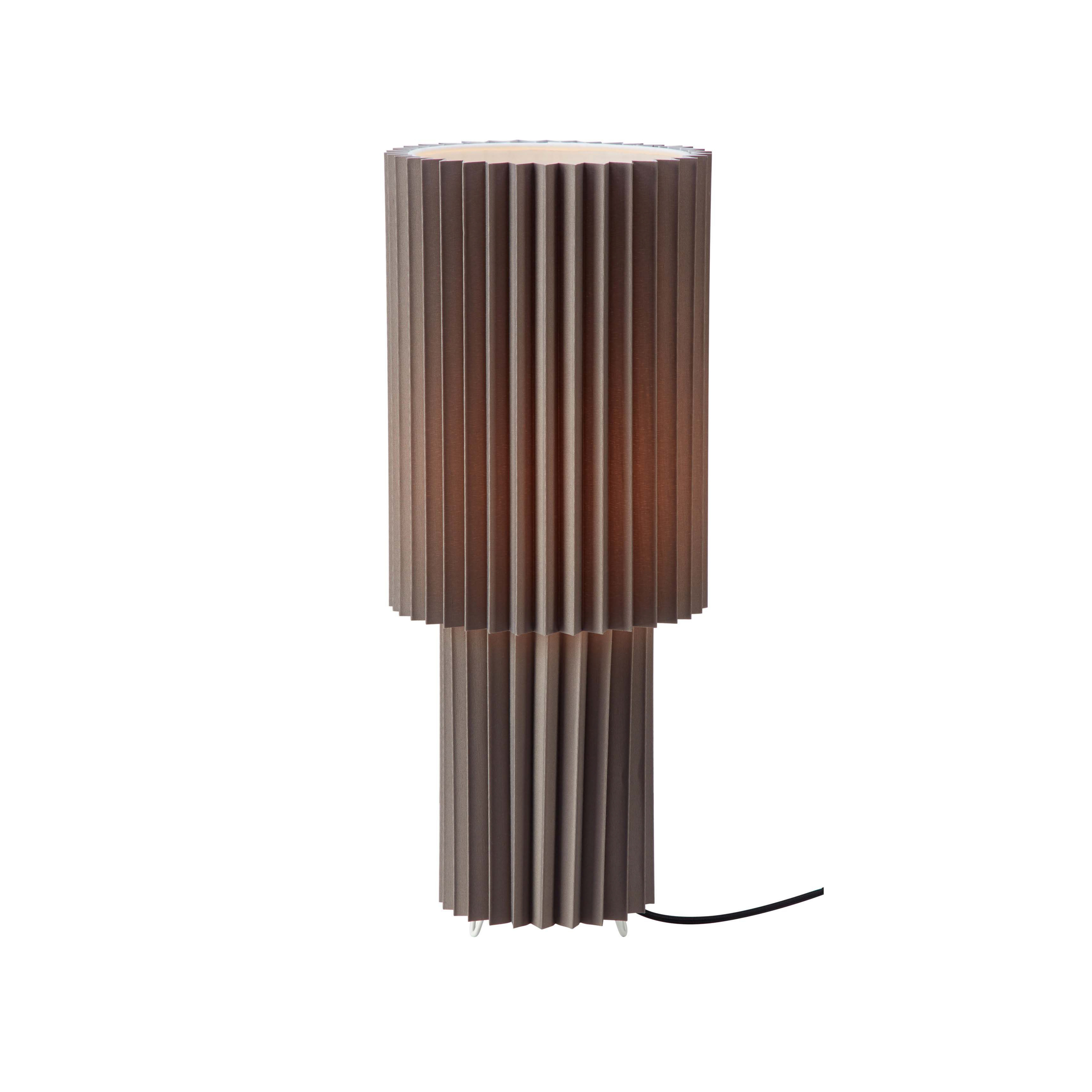 Markslöjd bordlampe Catis, grå, 45 cm høy, tekstil, E27
