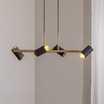 Hanging light Lumens black/gold antique length 66 cm 4-bulb metal