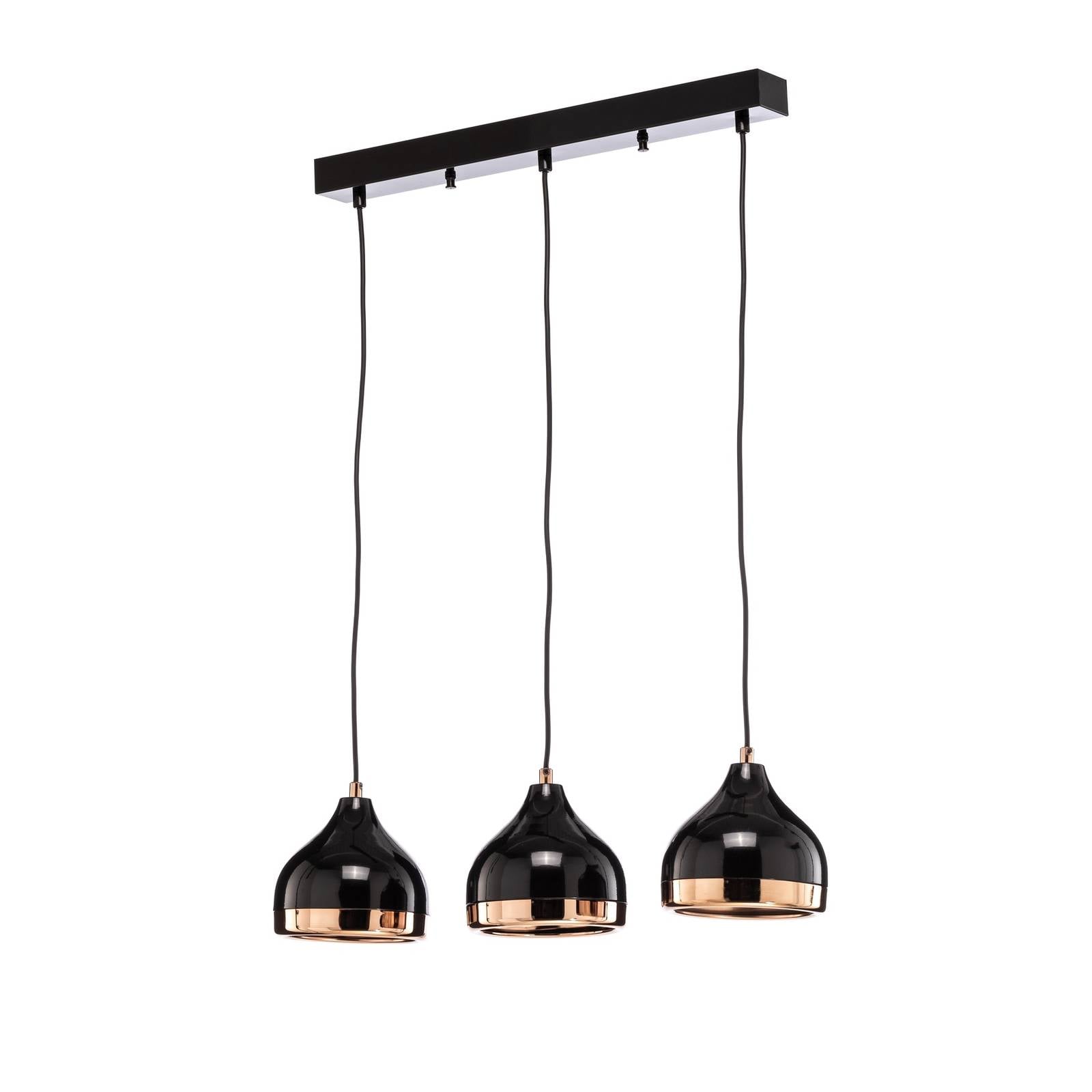 Hängelampe Yildo 6877 3-flg linear schwarz/kupfer