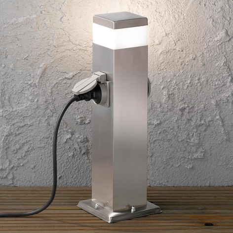 2er Steckdosensäule Tara mit LED-Beleuchtung