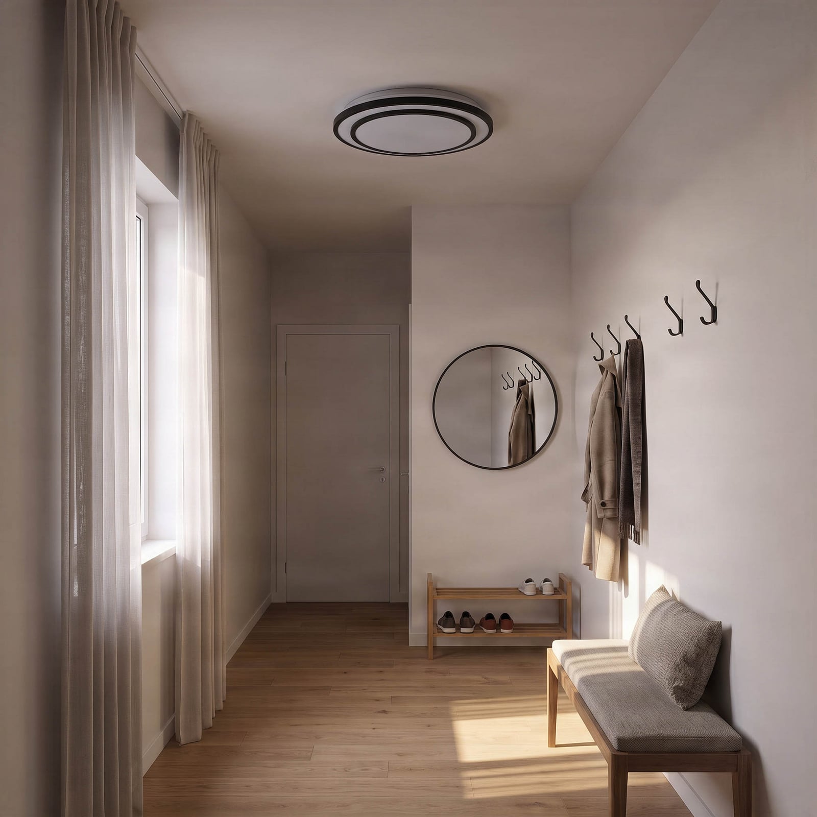 Lindby LED осветление за таван Essina, черно, метал, CCT, дим.