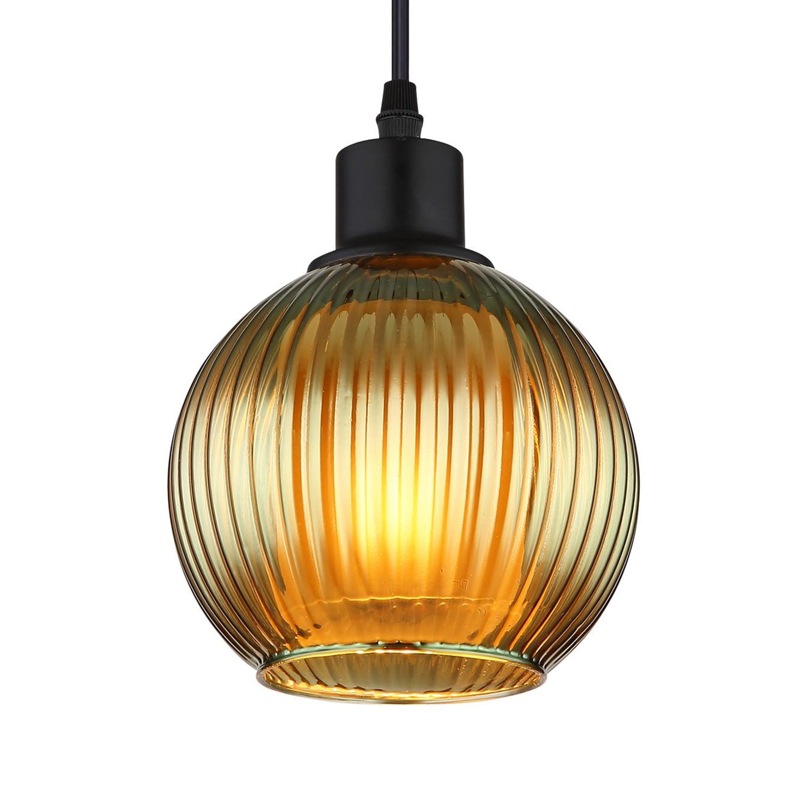 Zumba viseća lampa, zelena/brončana/petrol, 90 cm, 4 žarulje, staklo