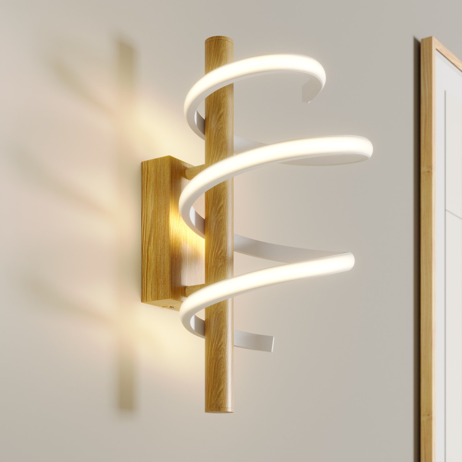 Lucande Milora LED-taklampe 27 cm, eik