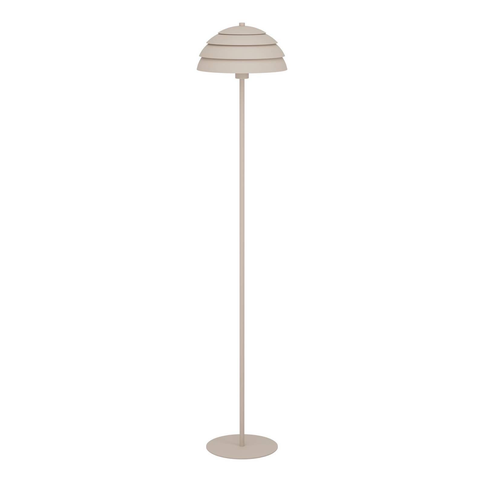 EGLO Vloerlamp Vittorito, zandbeige, metaal, hoogte 145 cm, E27