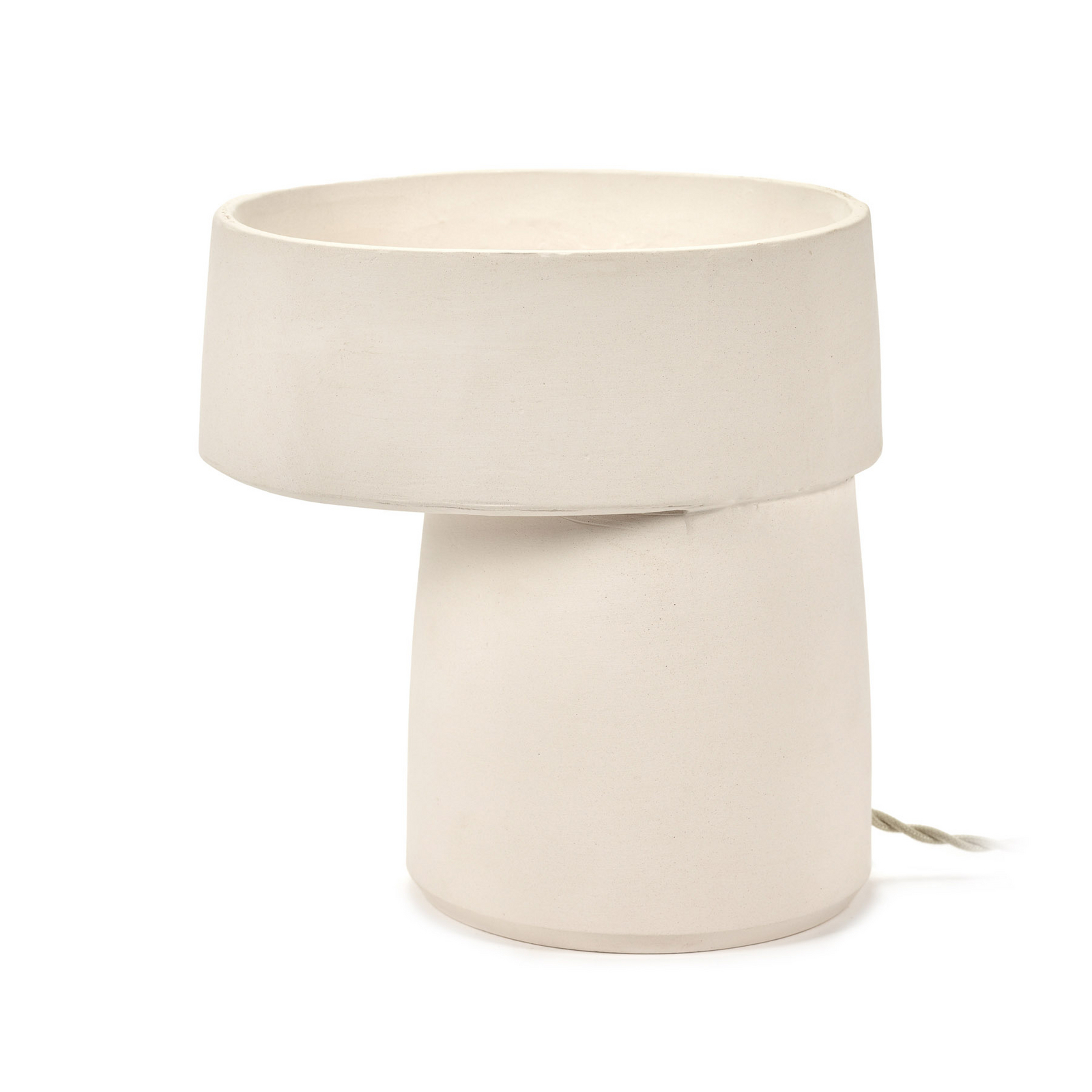 WHITE ROMÉ 01 bordlampe, beige, stentøj, højde 23,5 cm, E14 – Serax