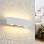 Lindby Ignazia LED sienas lampa, 28 cm, balta, metāls, uz augšu/uz leju