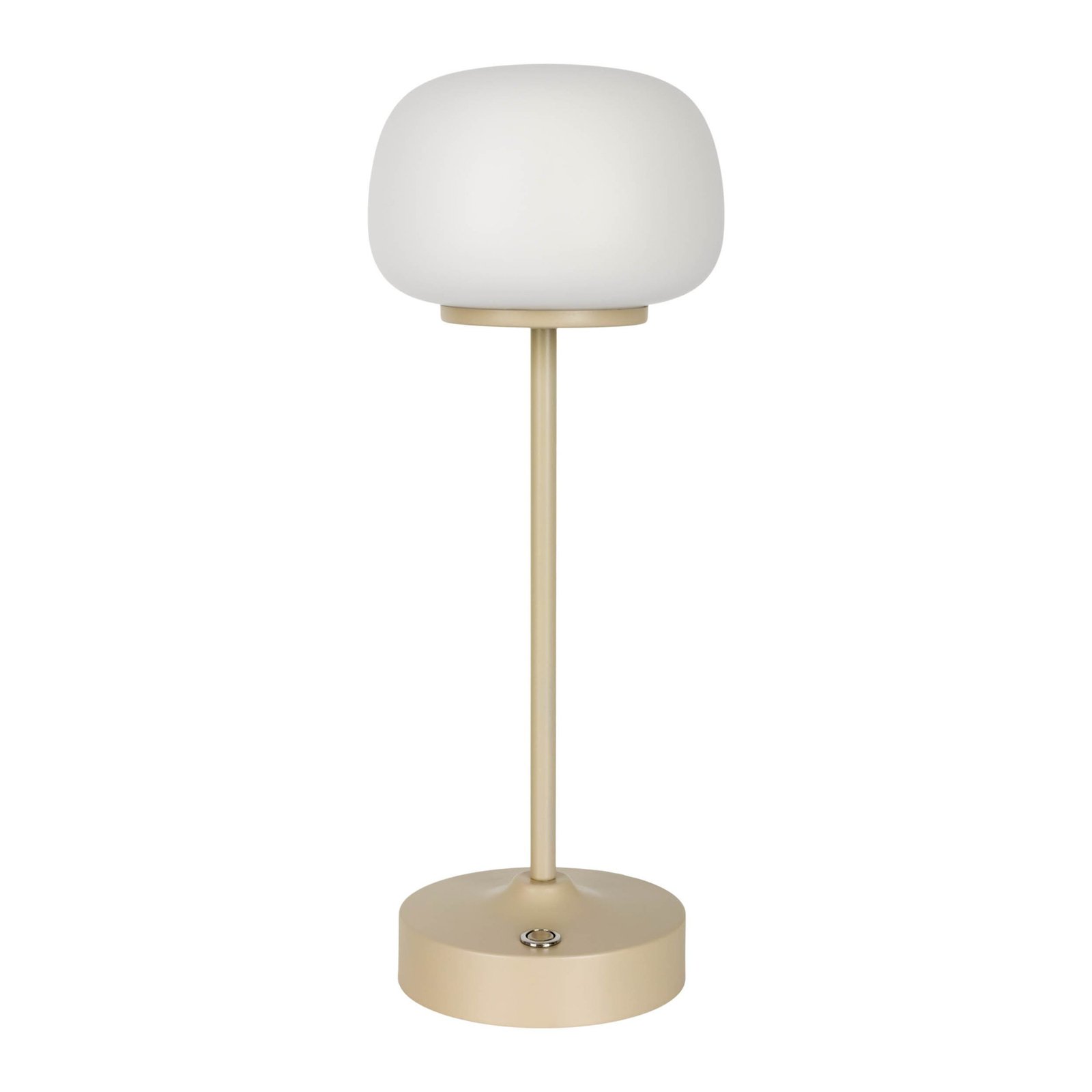 Lampe à poser LED rechargeable Pina beige hauteur 27,8cm métal/verre Touch