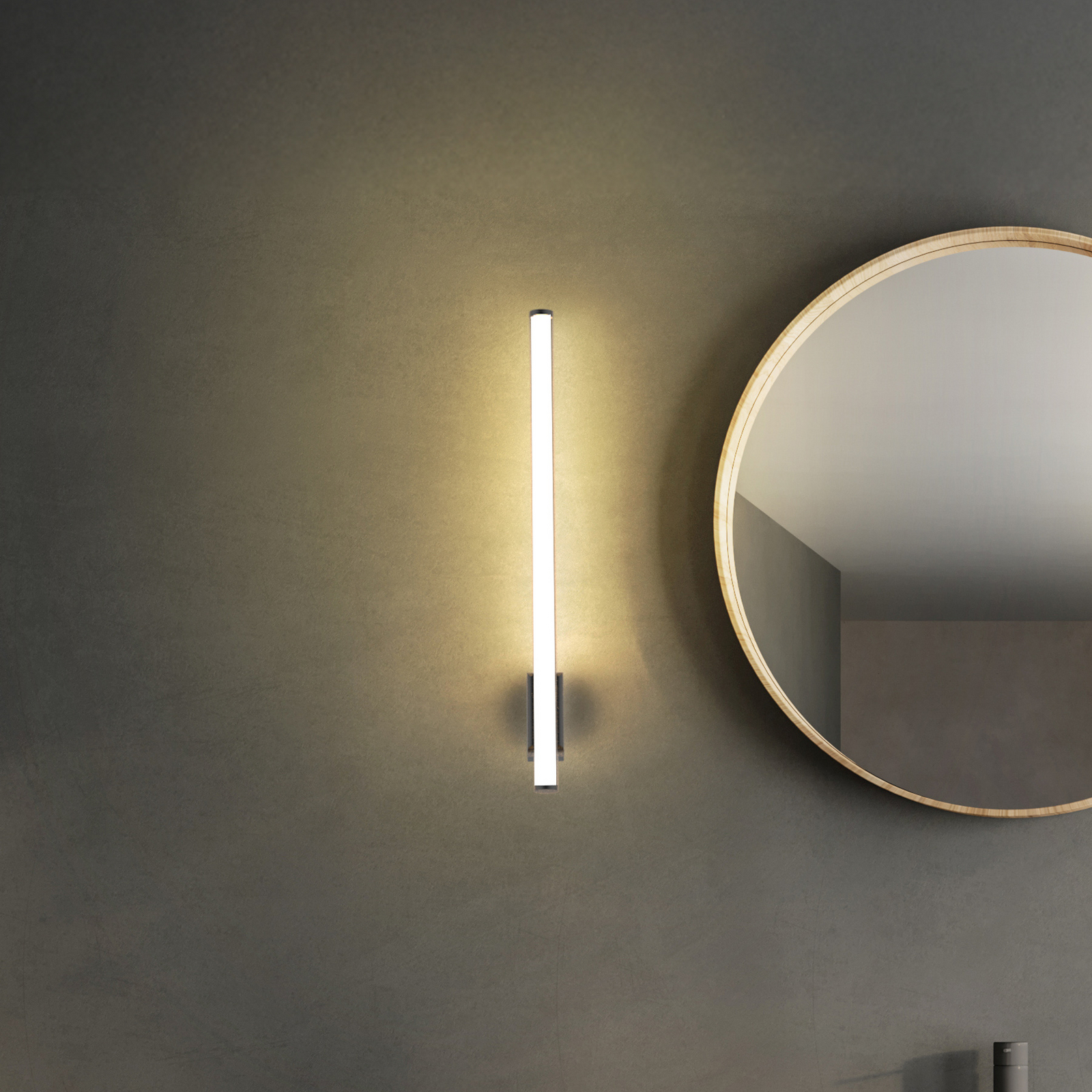 Kinkiet LED VINA UP M, czarny, wysokość 60 cm, IP44, CCT
