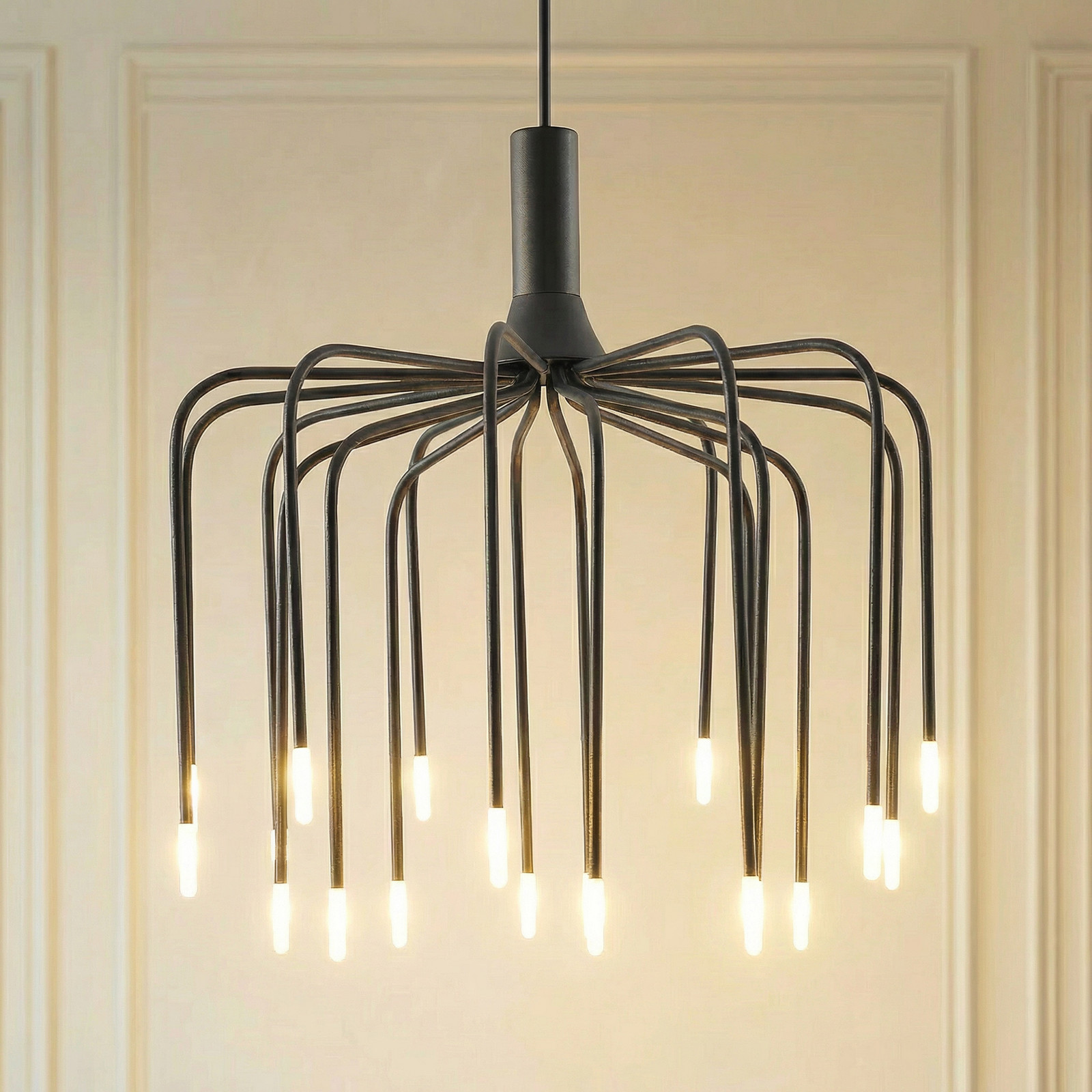 Lampă suspendată LED Lucande Ariadne Ø57 cm negru mat 20 de becuri - Camera de zi / sufragerie - Modern - negru mat alb - Metal