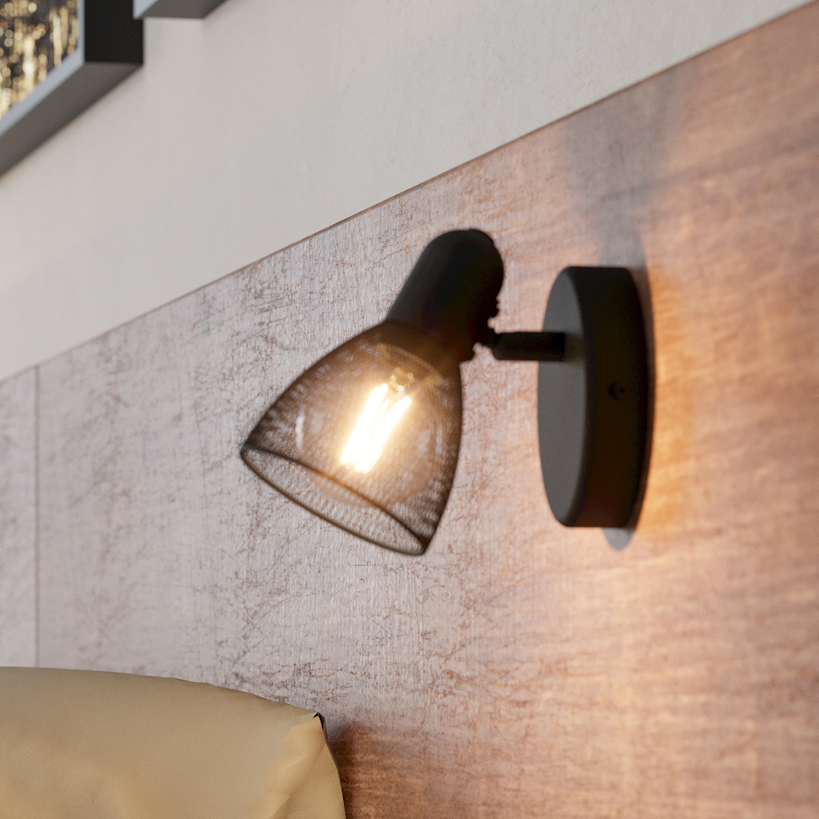 Стенен прожектор Carovigno, височина 10,5 cm, черен, стомана