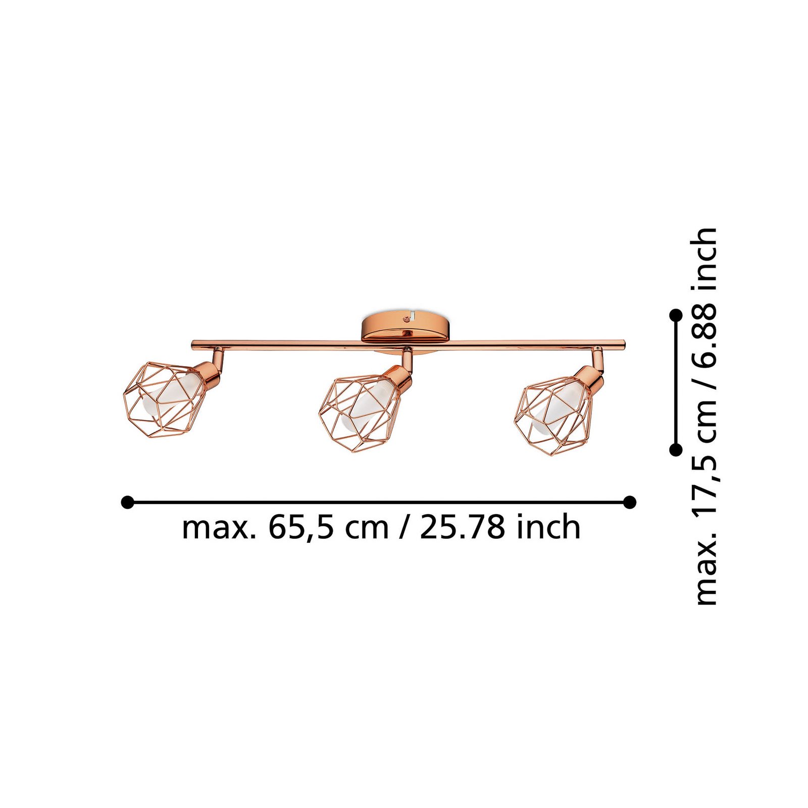 LED stropní světlo Zapata, tři lampy