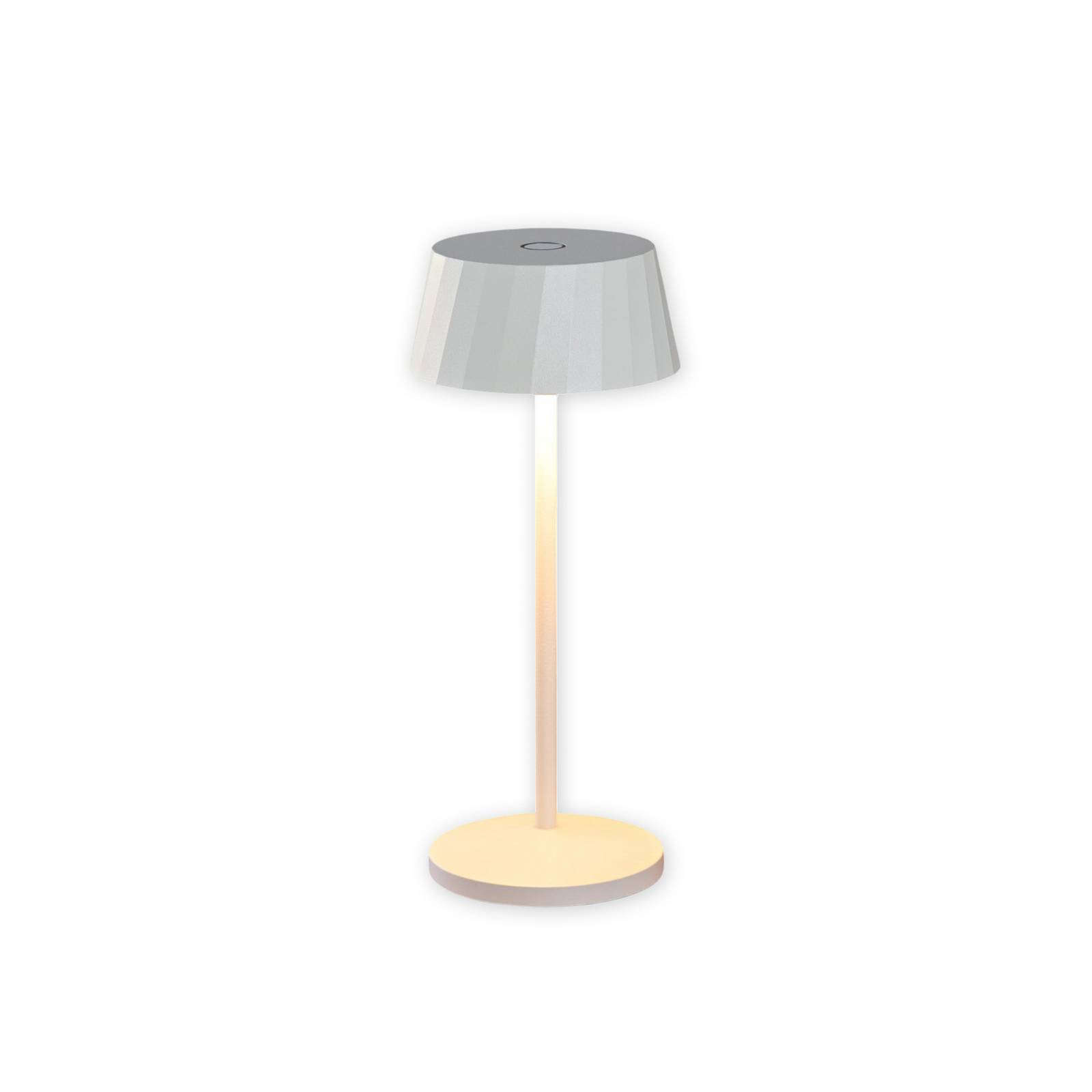 LED-Akku-Tischlampe Facetta, 3er-Set, weiß, 22 cm, IP44