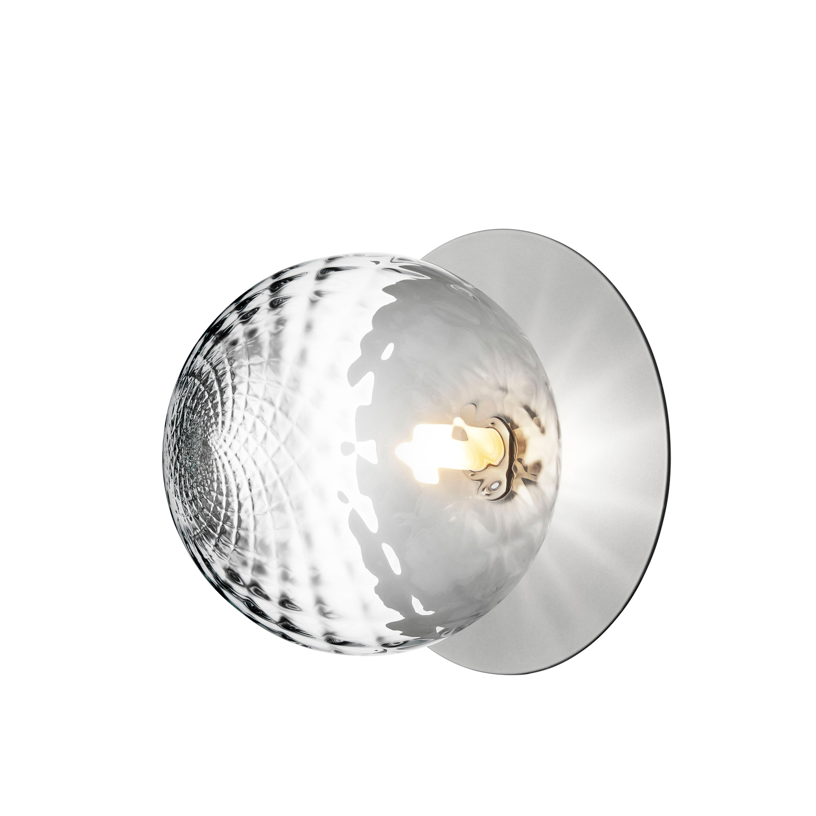 Liila 1 Væg-/Loftlampe IP44 Large Light Silver/Optic Clear - Nuura