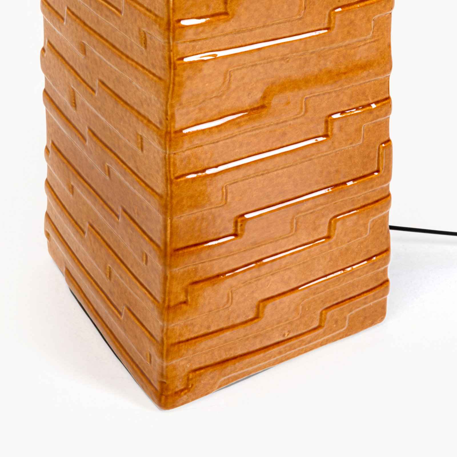 Kare põrandalamp Siena, oranž, puuvill/keraamika, 123 cm Kare põrandalamp Siena, oranž, puuvill/keraamika, 123 cm