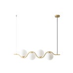 Isandro hengelampe, 98 cm, gull/hvit, 4 lyskilder – Lucande