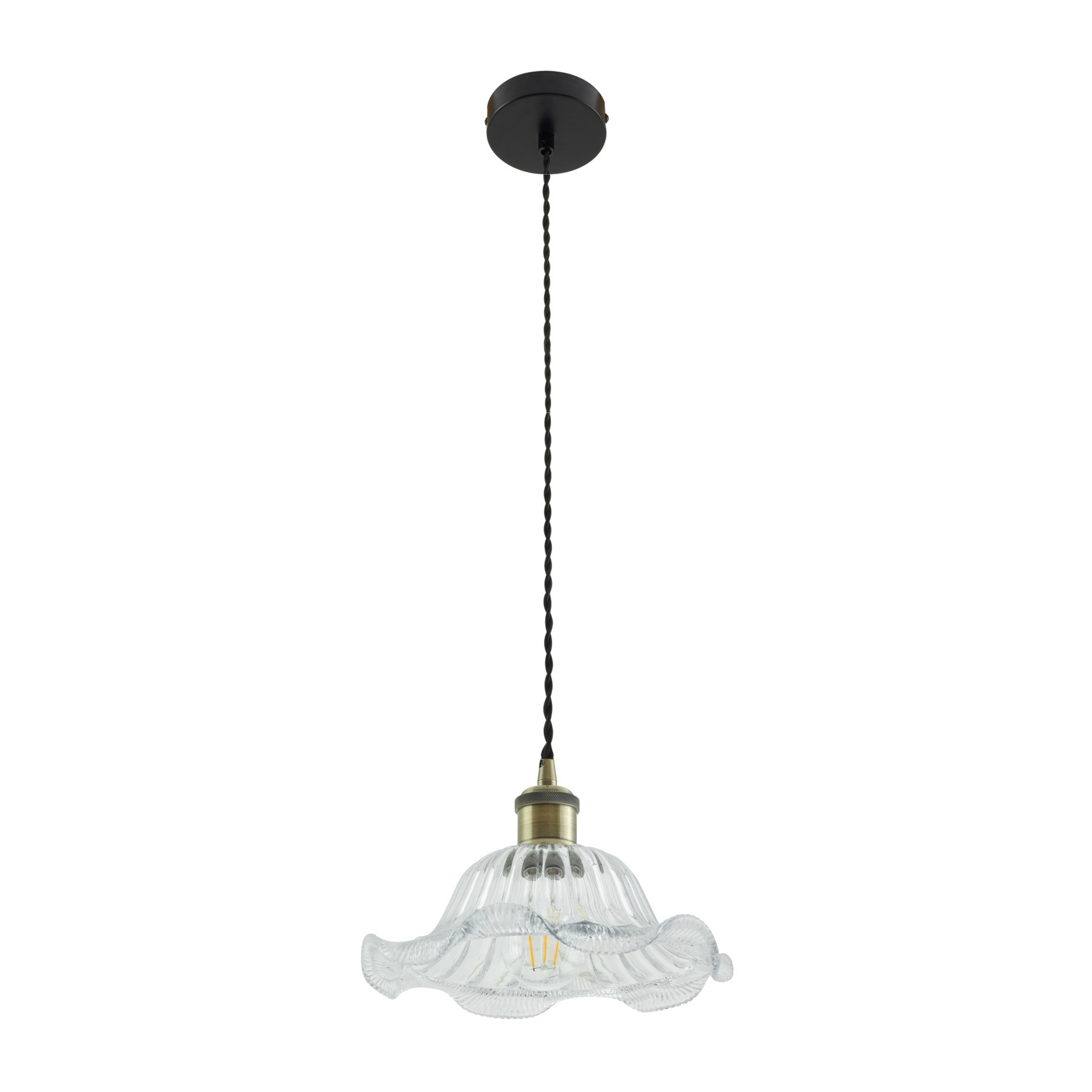 Lampa wisząca Ludowika, Ø 25 cm, E27, przezroczysta, szkło - Lindby
