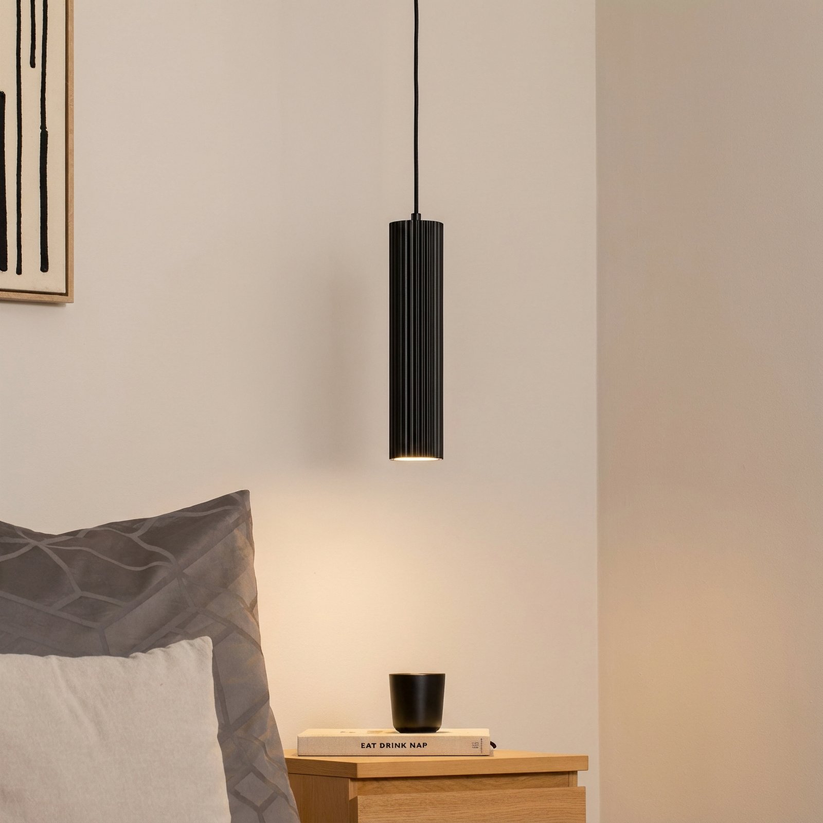 Piekaramā lampa Carbon, melna, Ø 6 cm, alumīnija