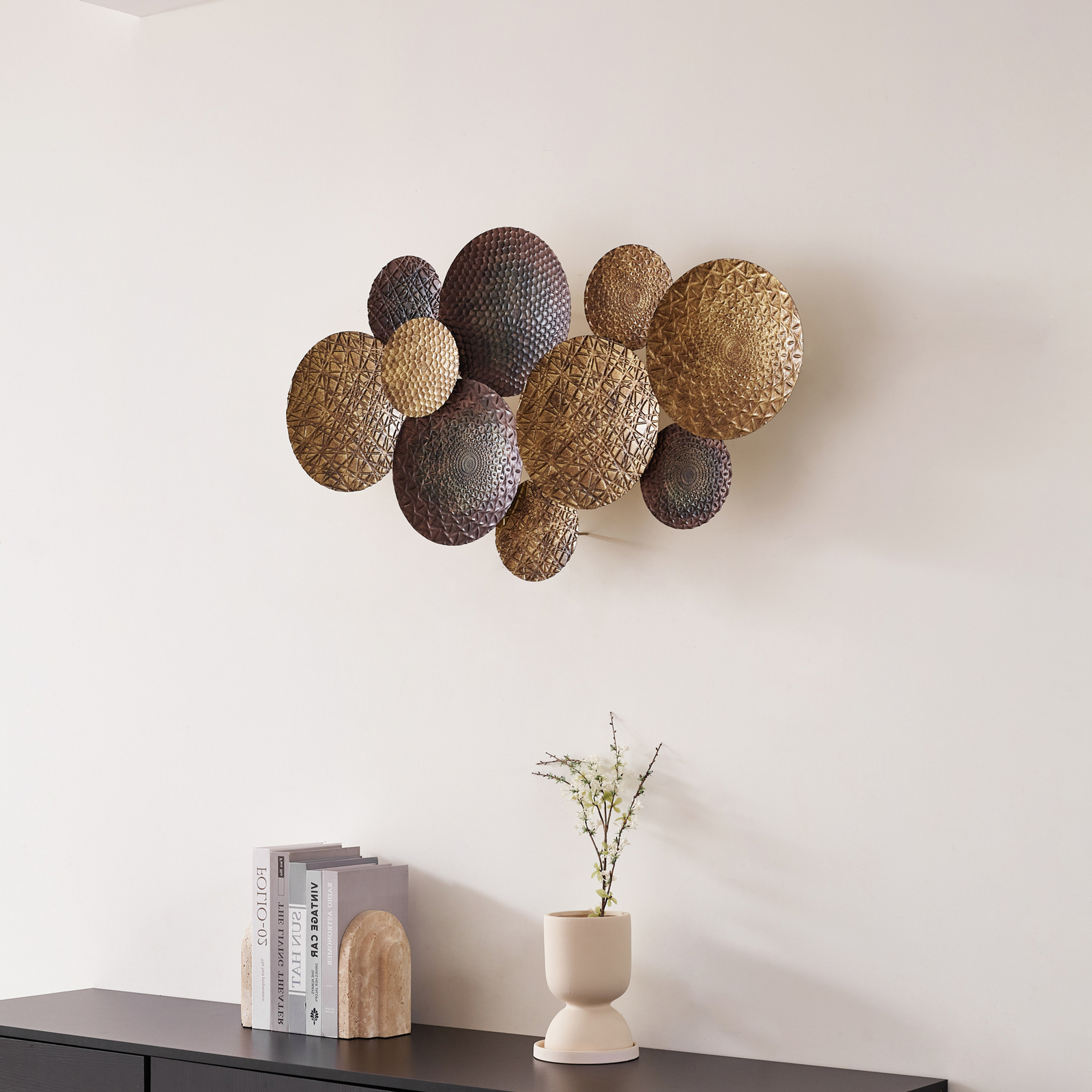Aplică de perete Lindby Soraya, aur/cupru, metal, 2 becuri, 51cm