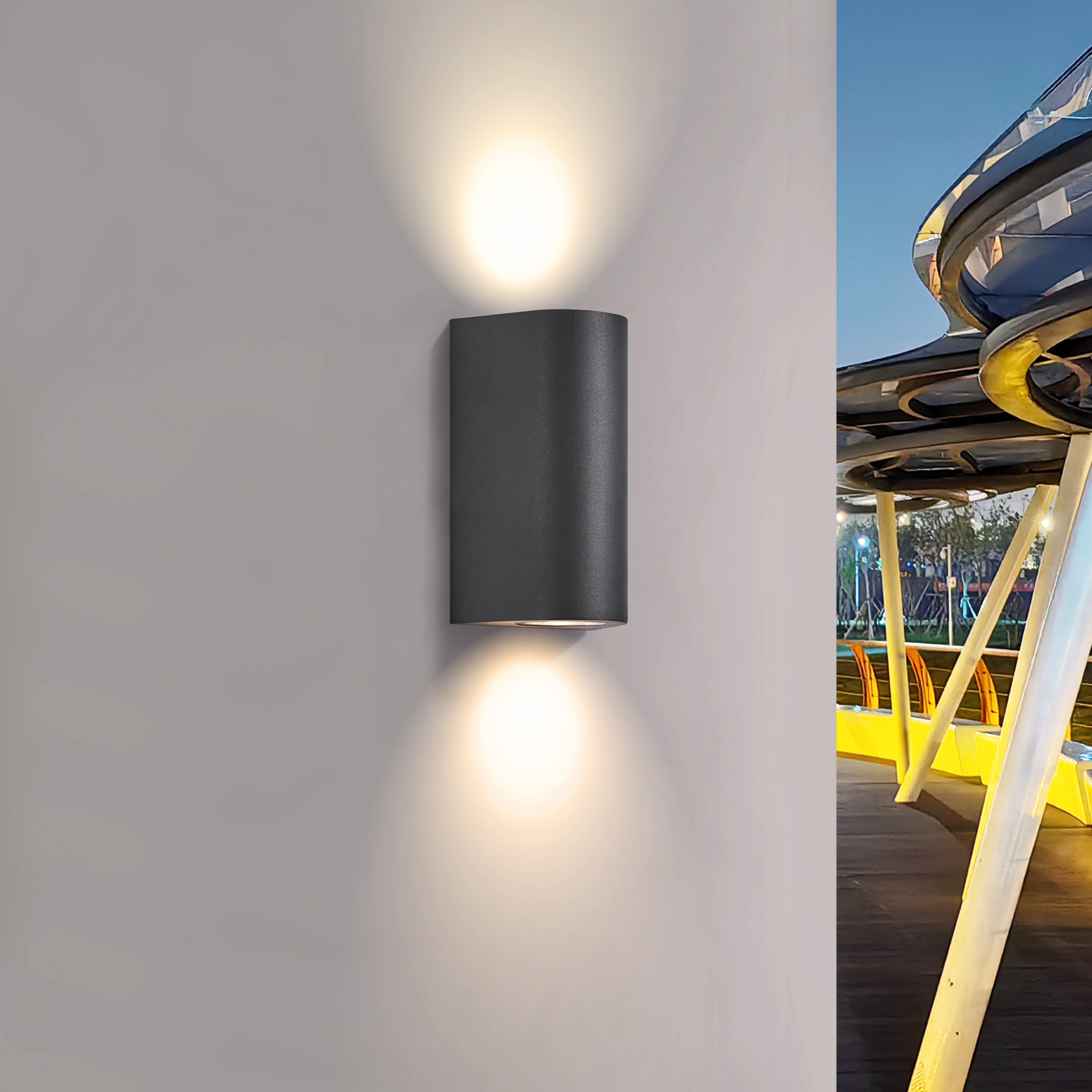 Lucande Adamali LED-Außenwandleuchte, 16,5 cm