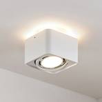 Arcchio plafondlamp Talima, hoekig, wit, aluminium, 15 x 15 cm
