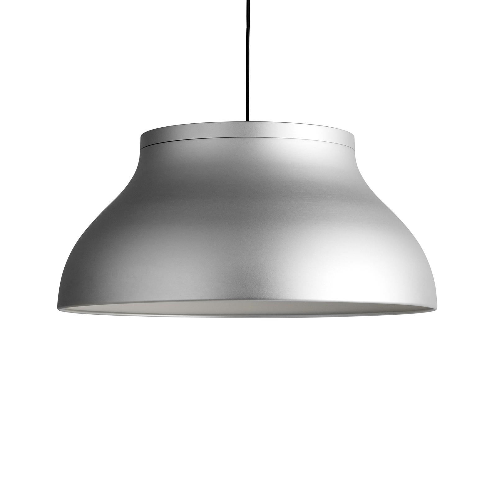HAY PC L pendant light with a diffuser, aluminium