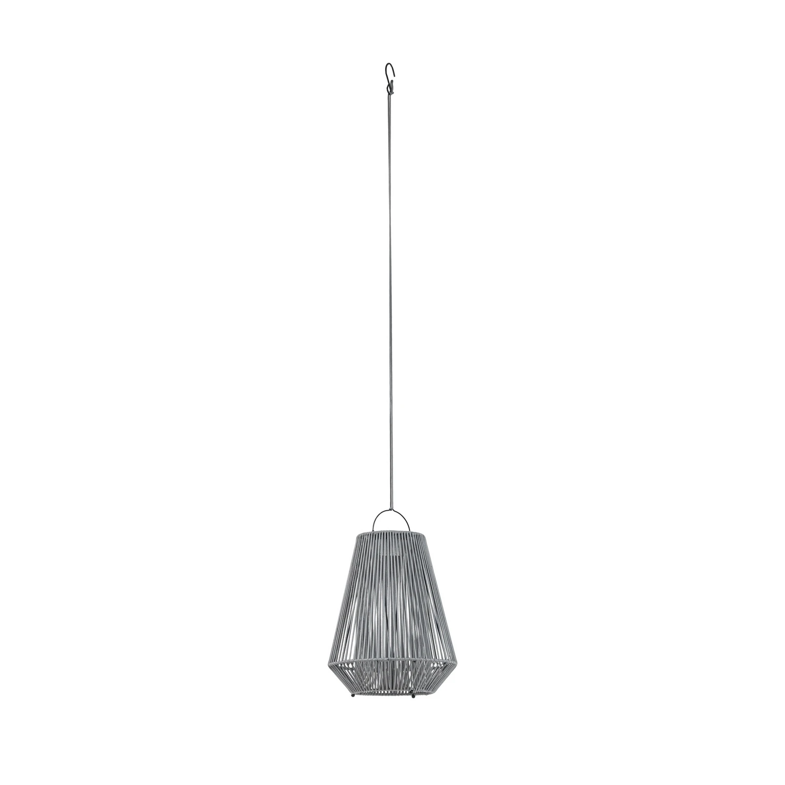 Lampe suspendue solaire à LED Lindby Austas, grise, Ø 32 cm, USB, IP54