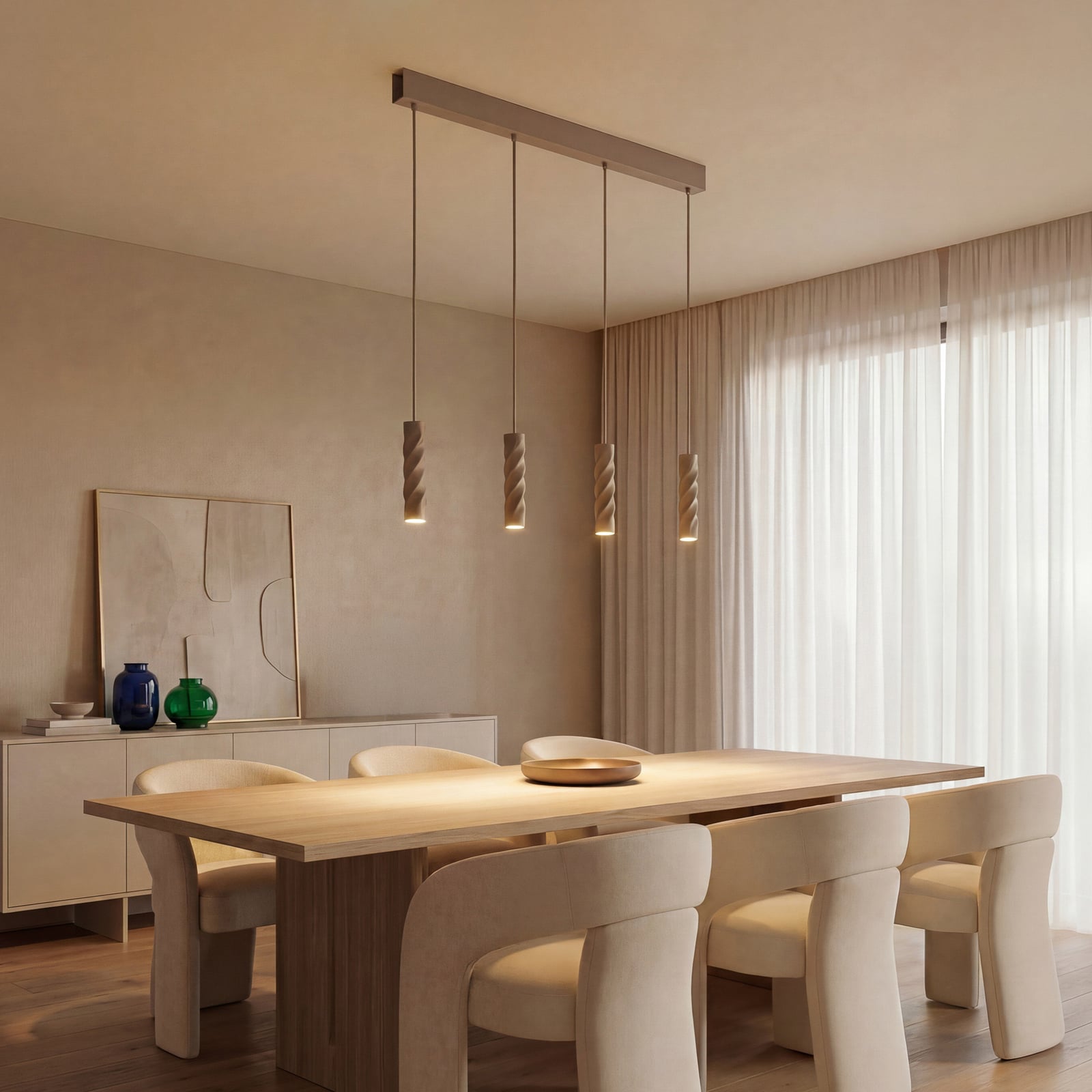 Lampada a sospensione OSRAM Decor Twirl, beige, lunghezza 86 cm, a 4 luci Lampada a sospensione OSRAM Decor Twirl, beige, lunghezza 86 cm, a 4 luci
