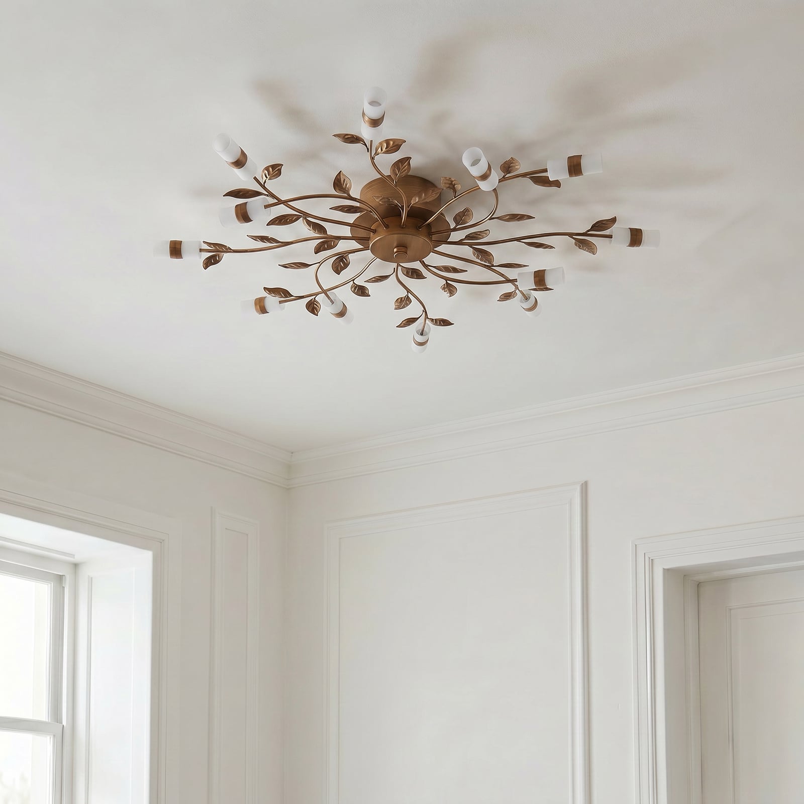 Lindby LED laevalgusti Bentas, pronks, metall, Ø 80cm