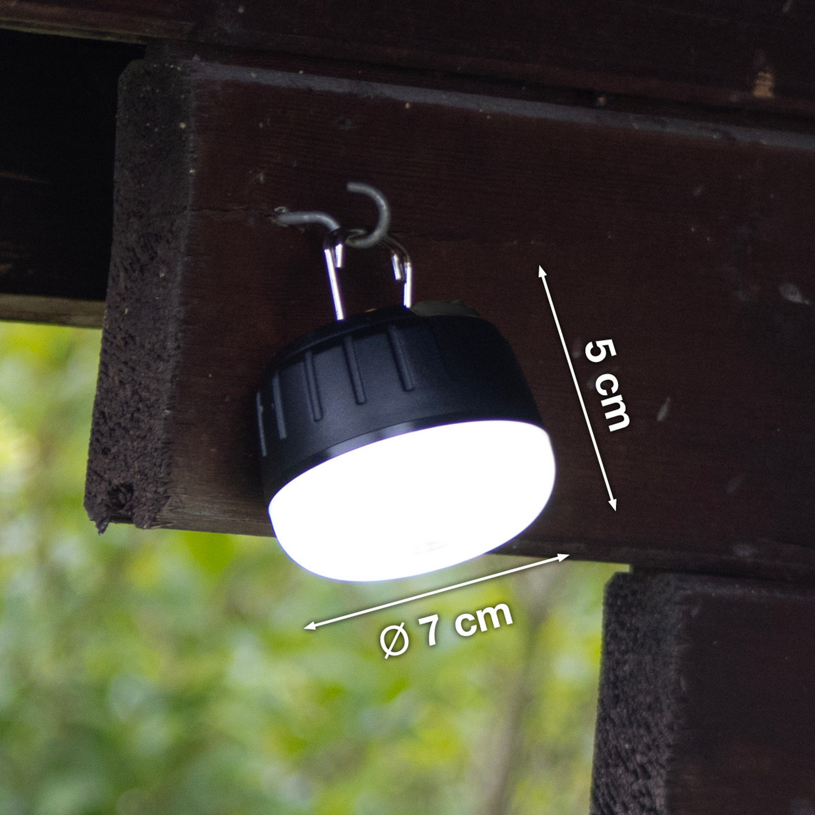 Lampada LED da esterno ricaricabile 850948, nero/bianco, Ø 7 cm, plastica