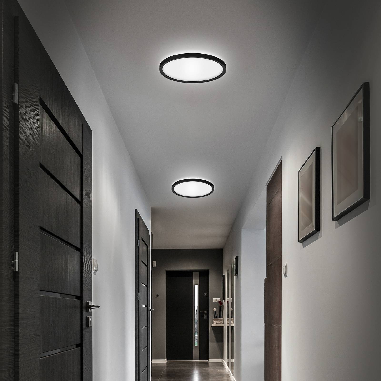  Briloner Briloner Led Bathroom Ceiling Light Slim Drip, Black, ø 29 Cm, Ip44 