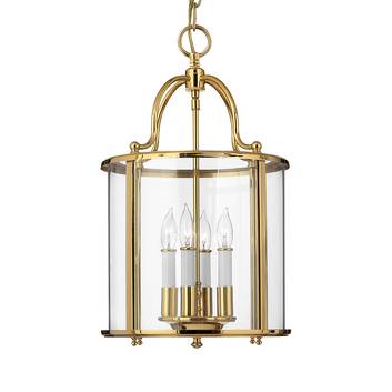 Hanglamp Gentry, 4xE14, gepolijst messing/helder