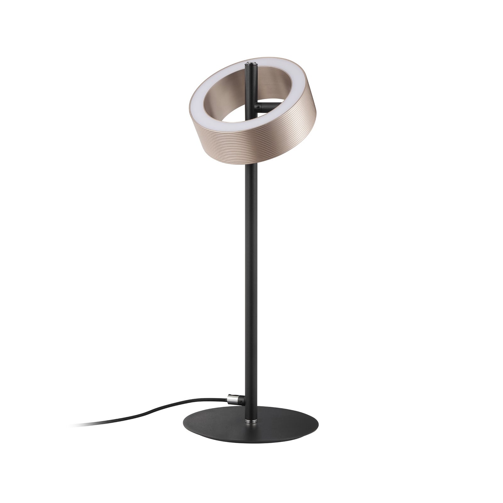 LED-Tischleuchte Axion, schwarz/braun, Höhe 45 cm, CCT
