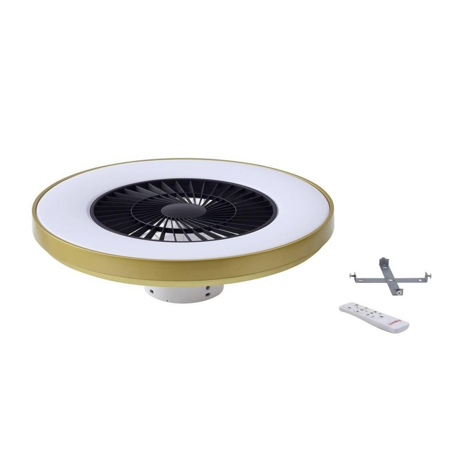 Teleo LED Ventilador de techo Latón - Lindby