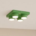 Taklampe Brix, grønn, 23 cm lang, 4 lyskilder, GX53