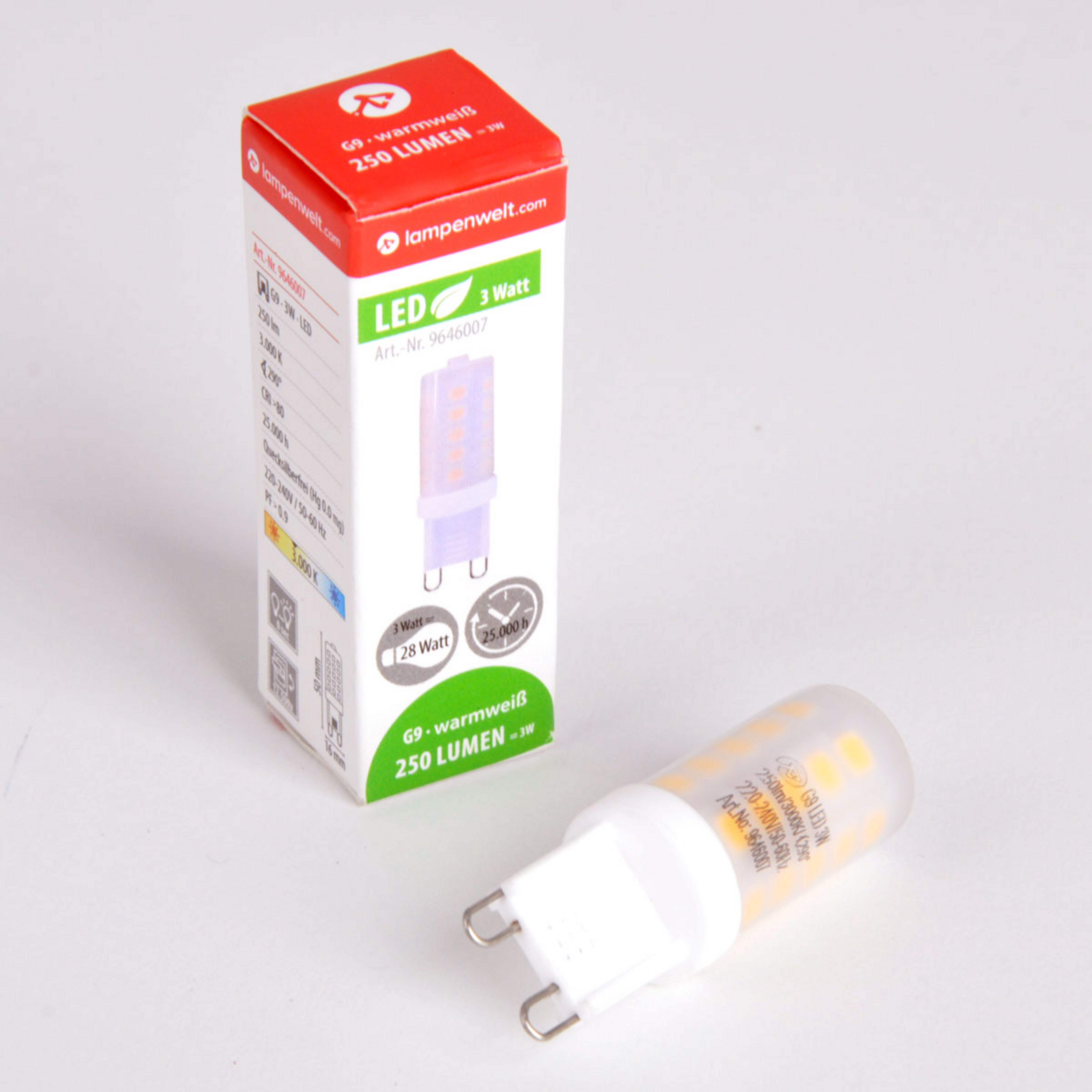 Ljuskälla LED 3W (250lm) 3000K Dimmbar G9 - Lindby
