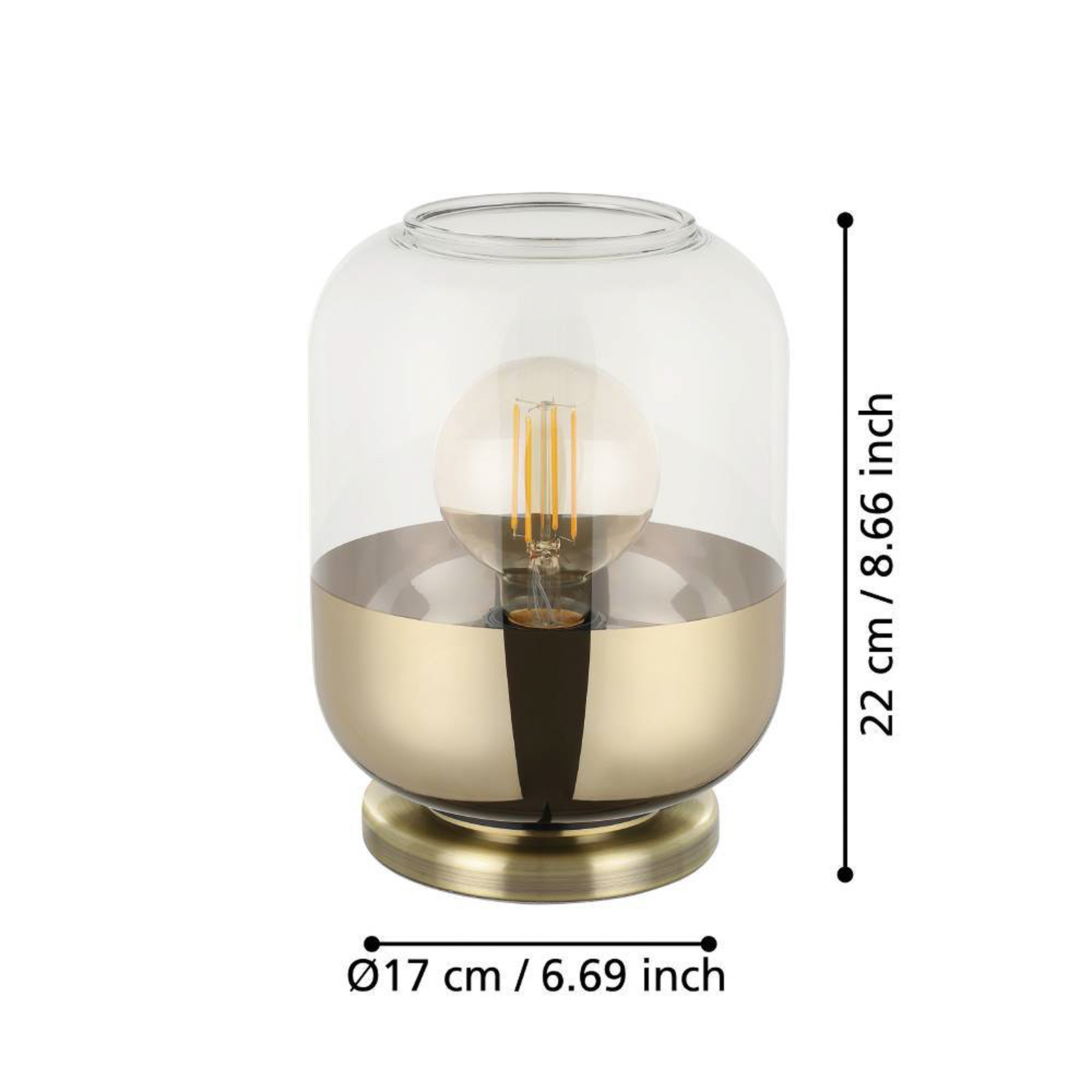 EGLO Maryvilla lámpara de mesa, oro/transparente