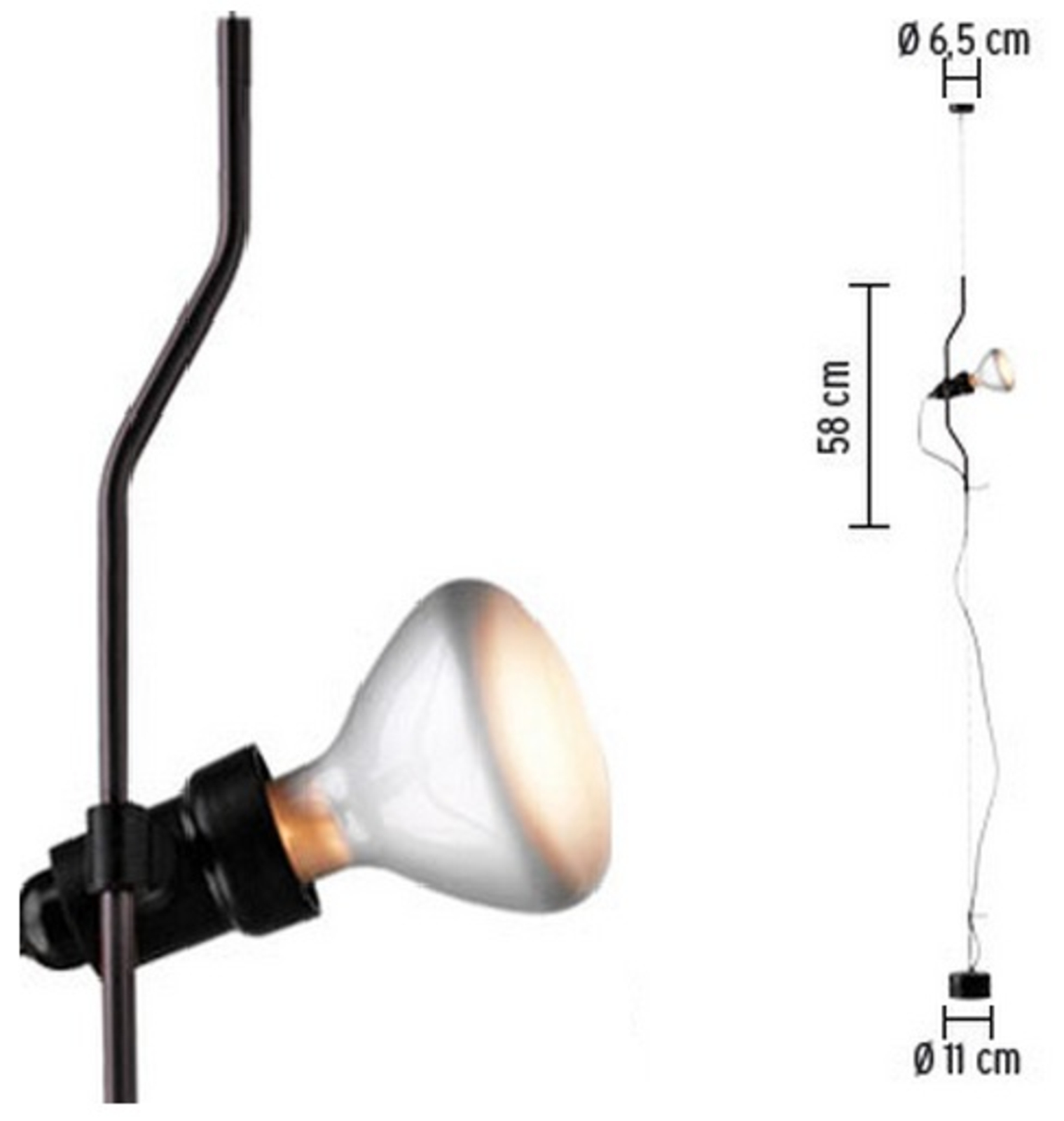 Parentesi Componenta de Lampă pentru Lustră Pendul Black cu Dimmer - Flos