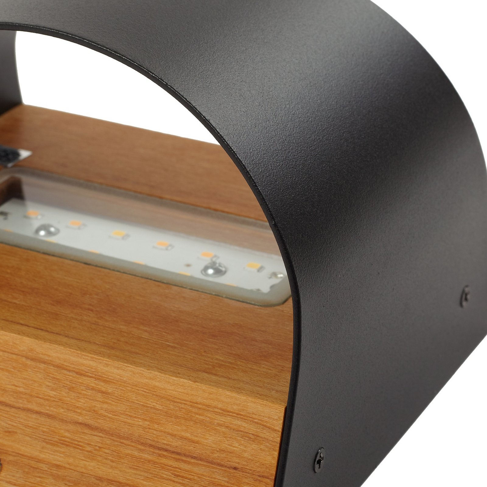 Lindby Candeeiro de parede exterior LED Lenore, preto, metal, 13,5cm