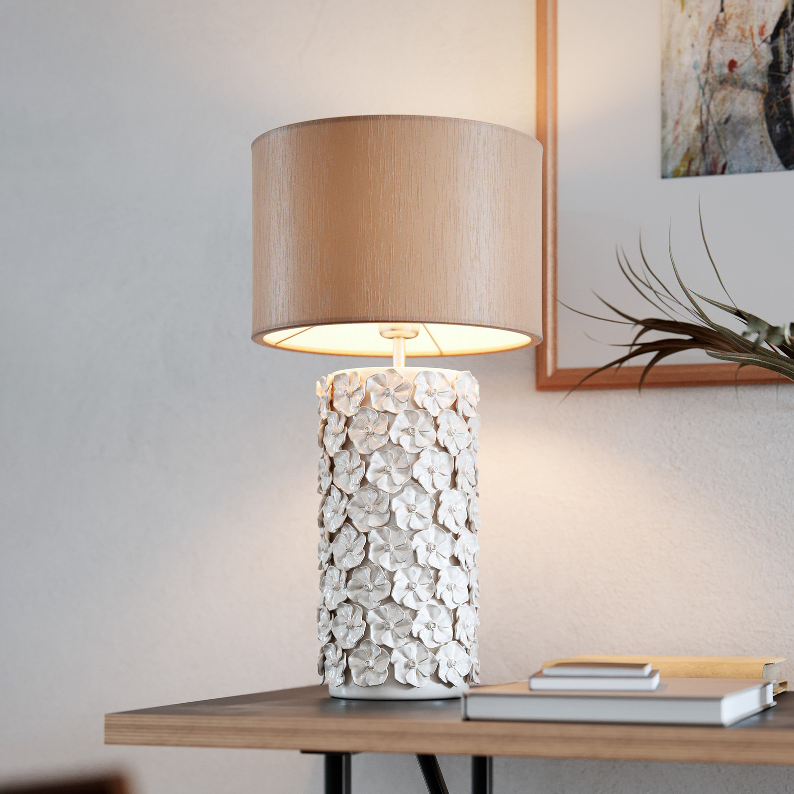 By Rydéns Fiore lampă de masă bej ceramică înălțime 54 cm - Camera de zi / sufragerie