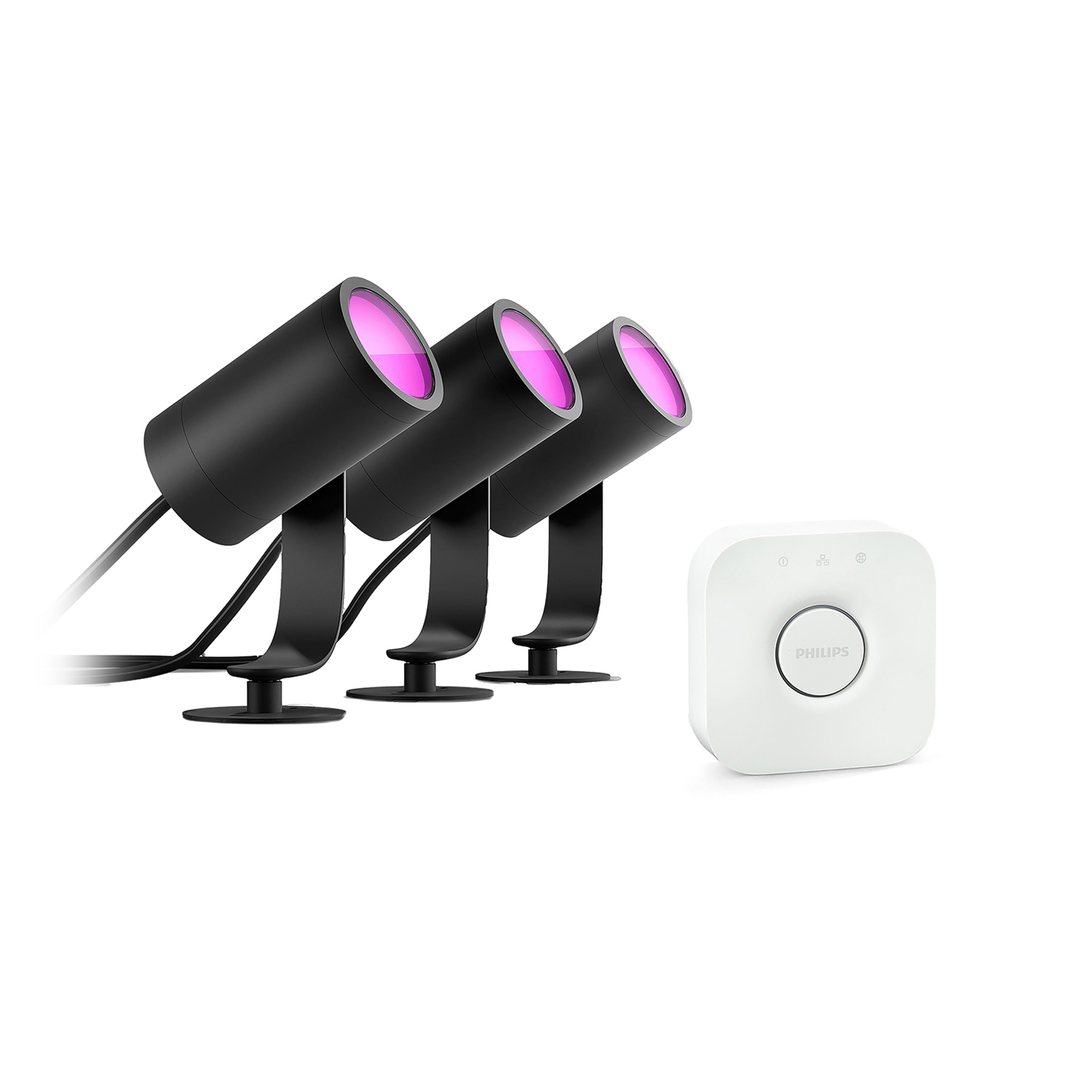 Philips Hue LED-Spot Lily, 3er-Set, Bridge, RGB, CCT, IP65